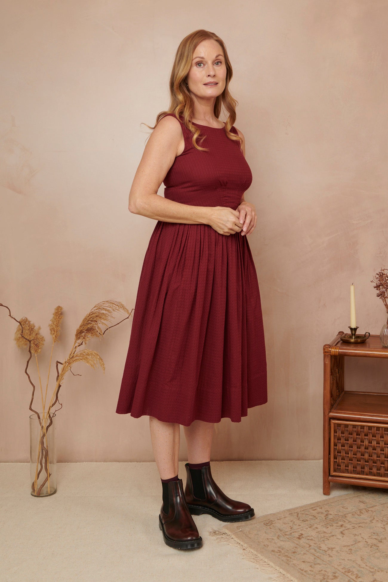 Image of Abigail Mulberry Lattice Dress Long Autumn/Winter 2023 - Dress