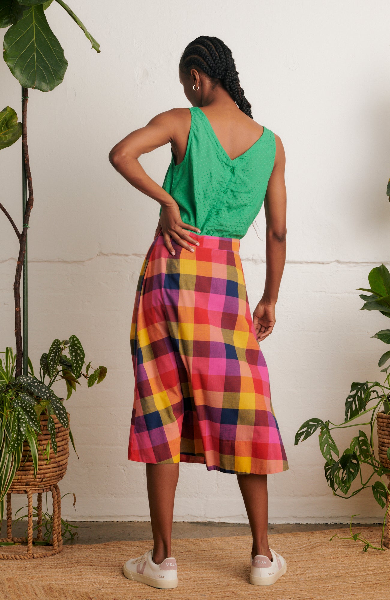 Image of Brianna Jaipur Plaid Skirt Carryover - Skirt