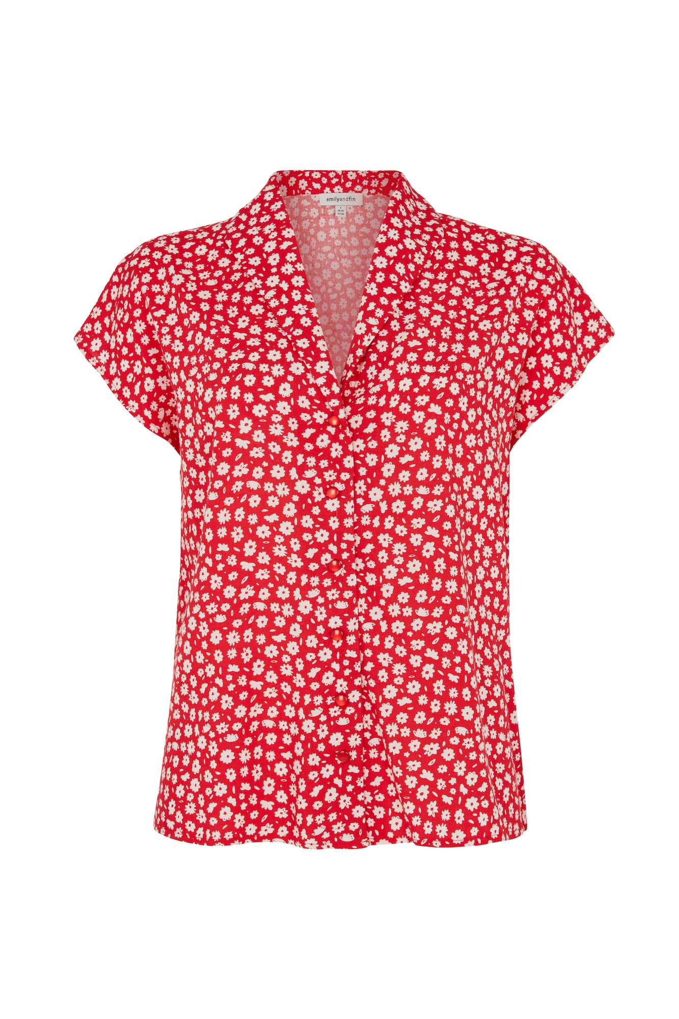Image of Julia Red Ditsy Daisy Blouse Spring/Summer 2024 - Top