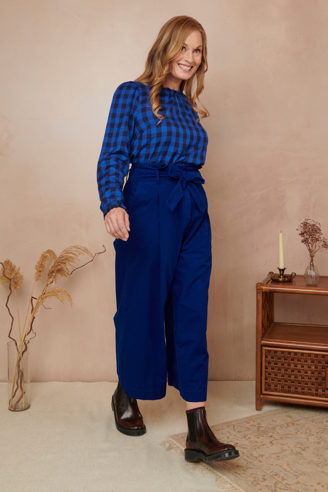 Image of Gilda Needlecord Cobalt Blue Trouser Autumn/Winter 2023 - Trouser