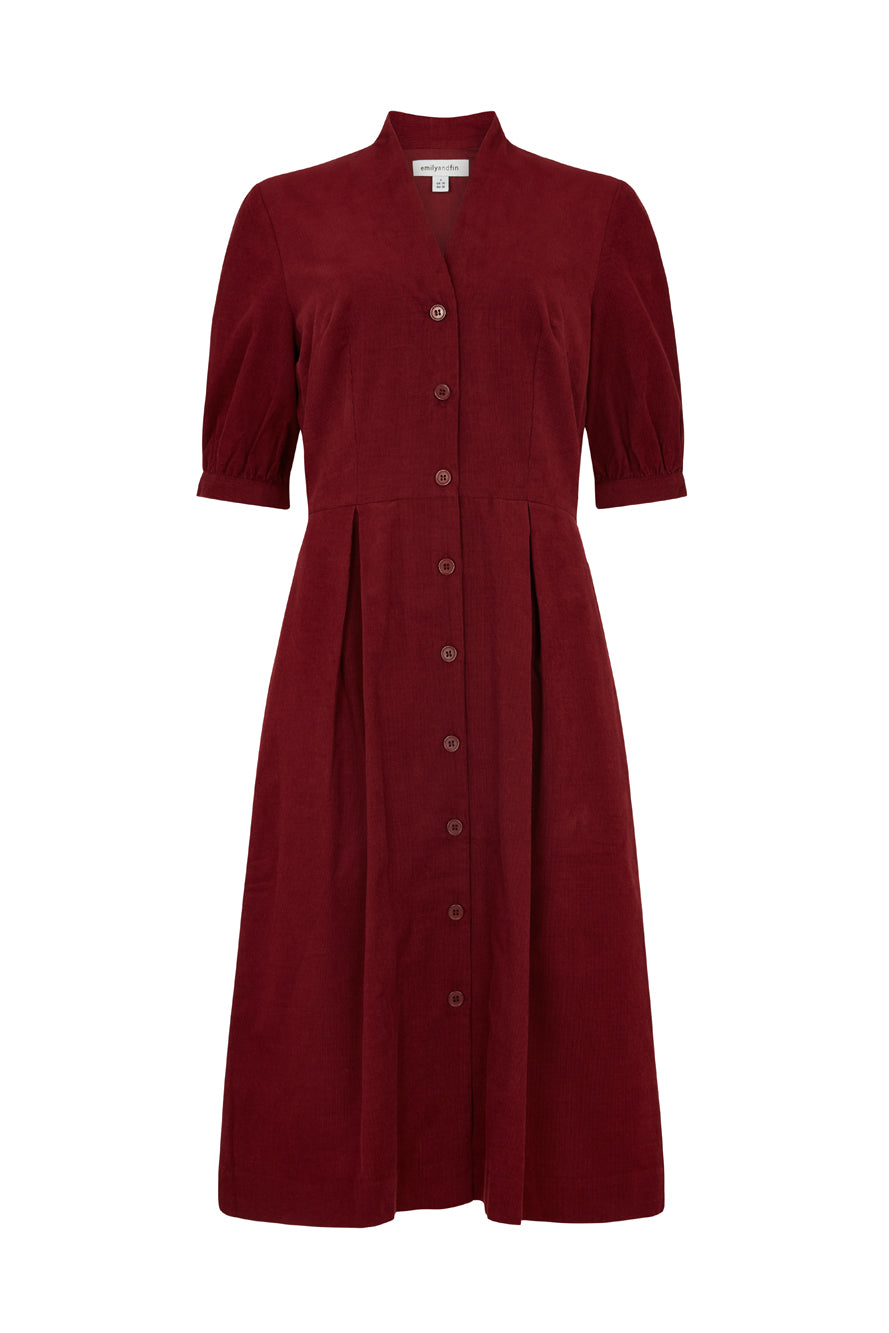 Image of Stella Needlecord Russet Red Shirt Dress Autumn/Winter 2023 - Dress