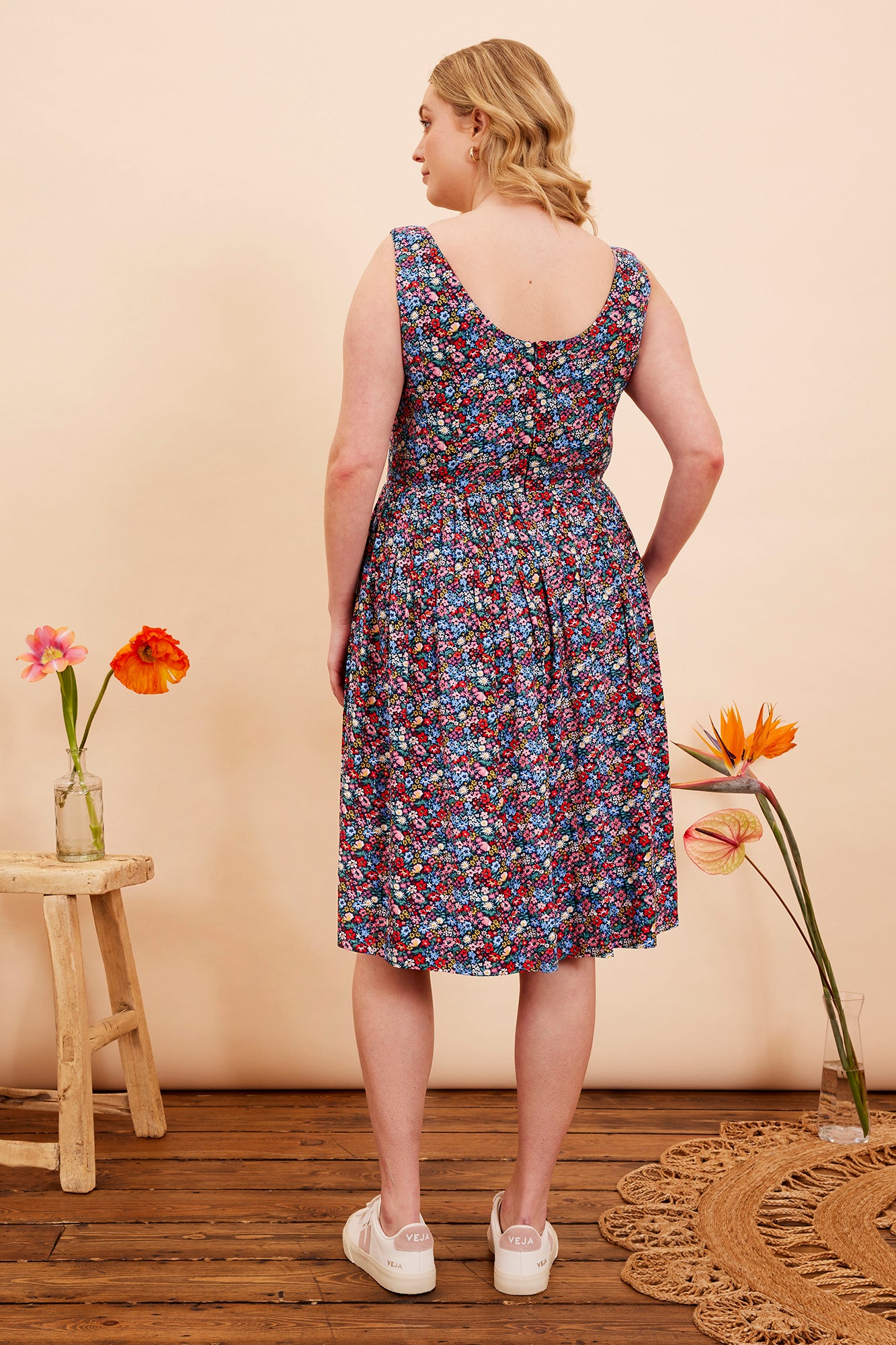 Image of Abigail Summer Garden Floral Dress Carryover - Dress