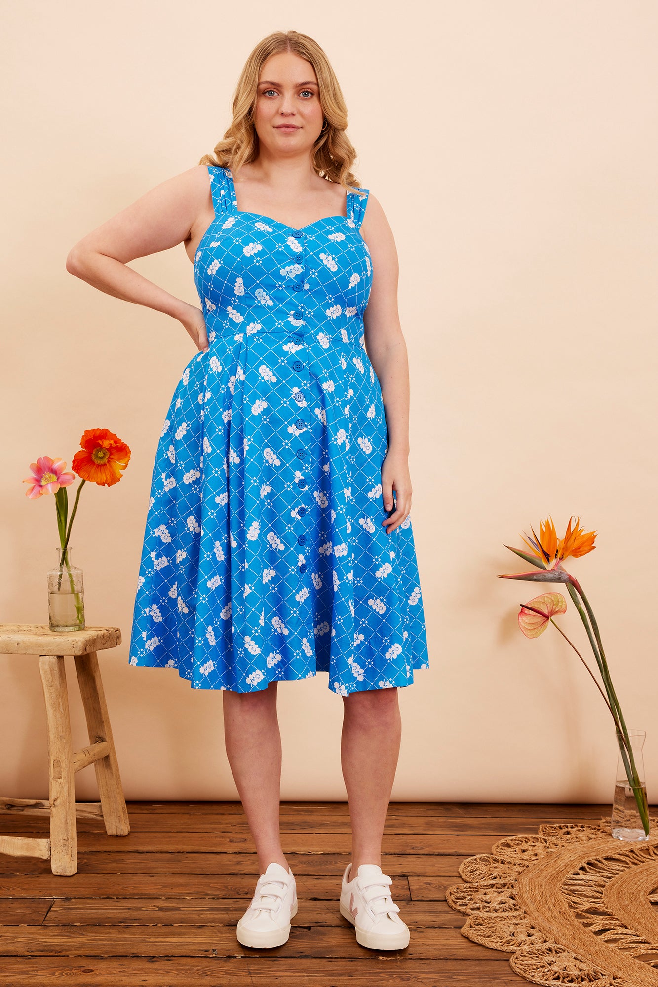 Image of Jenny Blue Kitchen Floral Dress Spring/Summer 2023 - Dress