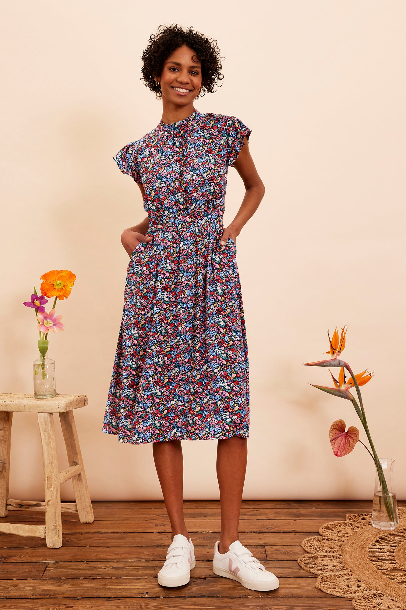 garden floral midi dress - Main Image