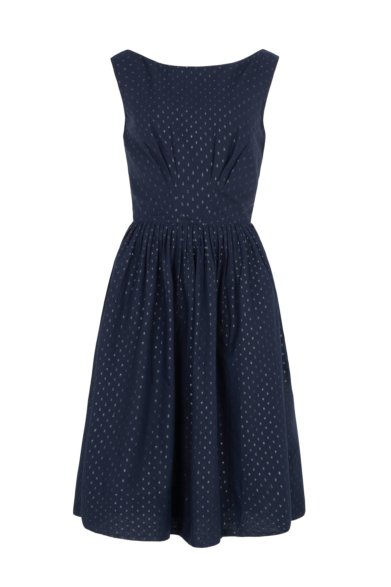 Image of Abigail Navy Sparkle Spot Dress Long Autumn/Winter 2024 - Dress