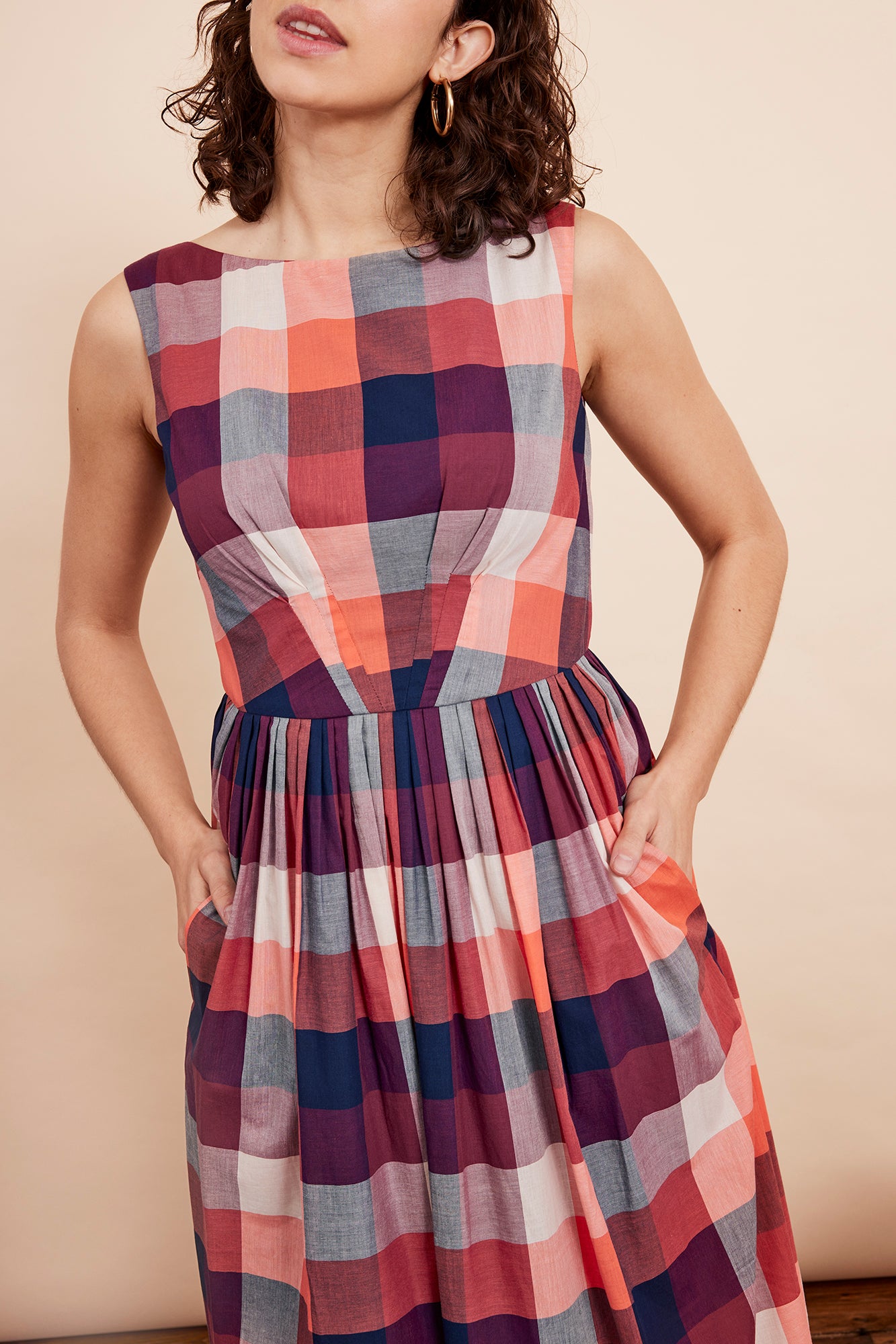 Image of Abigail Cherry Plaid Dress Long Autumn/Winter 2024 - Dress