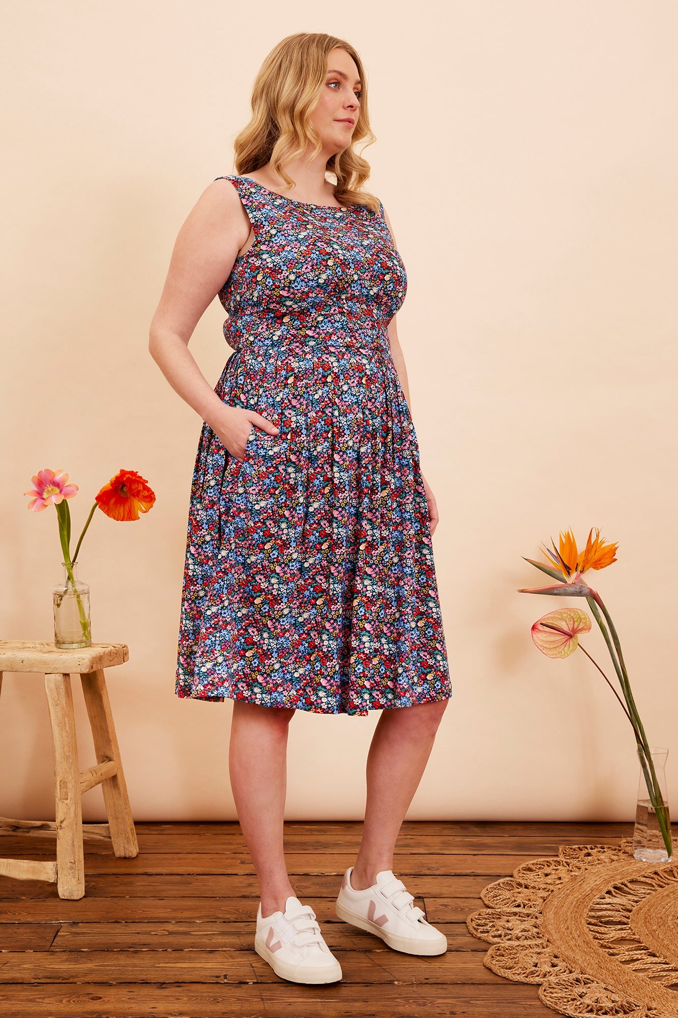 Image of ABIGAIL SUMMER GARDEN FLORAL DRESS - NON RETURNABLE SAMPLE SAMPLE SALE - Dress