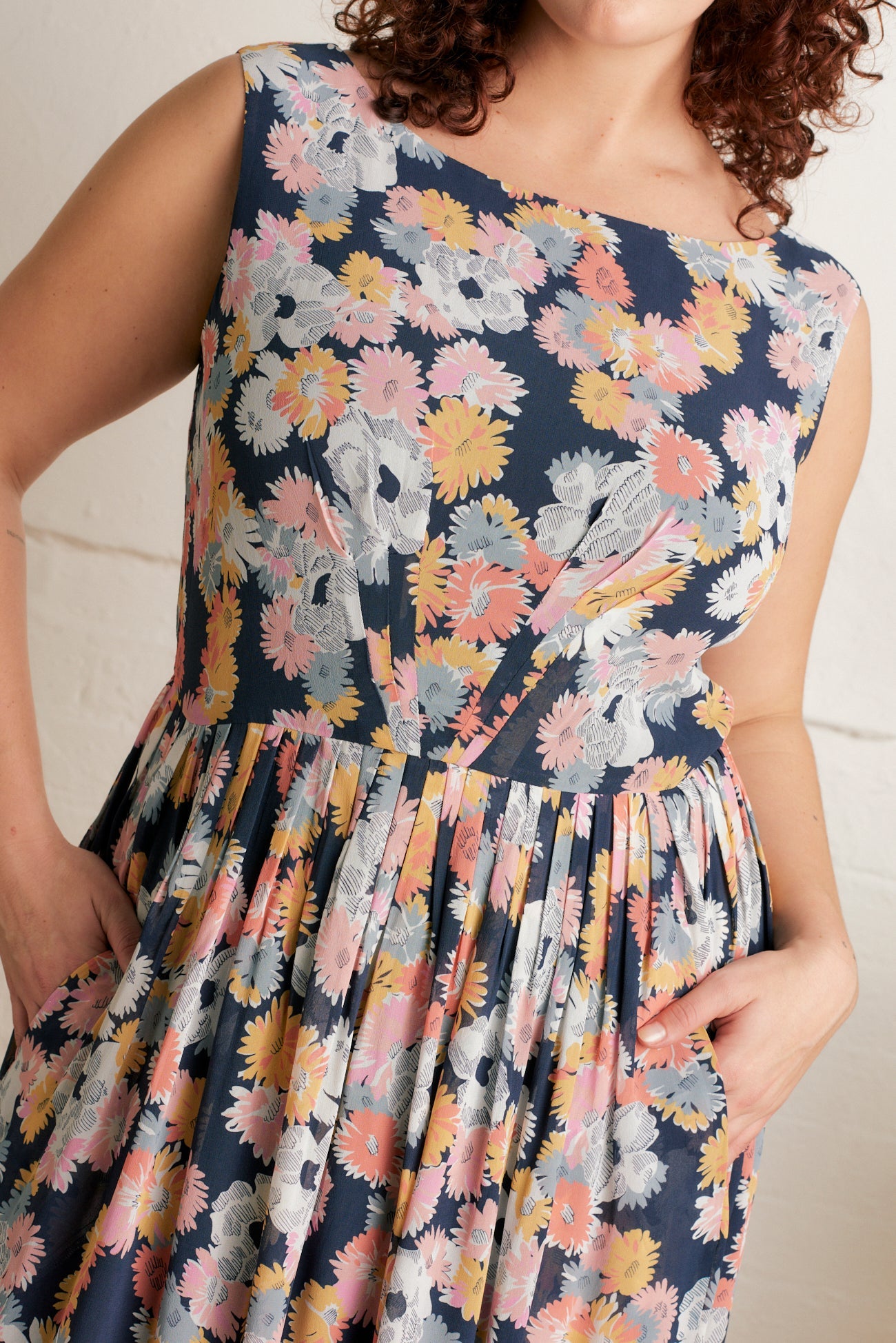 Image of ABIGAIL SUMMER MARIGOLDS DRESS LONG - NON RETURNABLE SAMPLE ARCHIVE SS - Dress