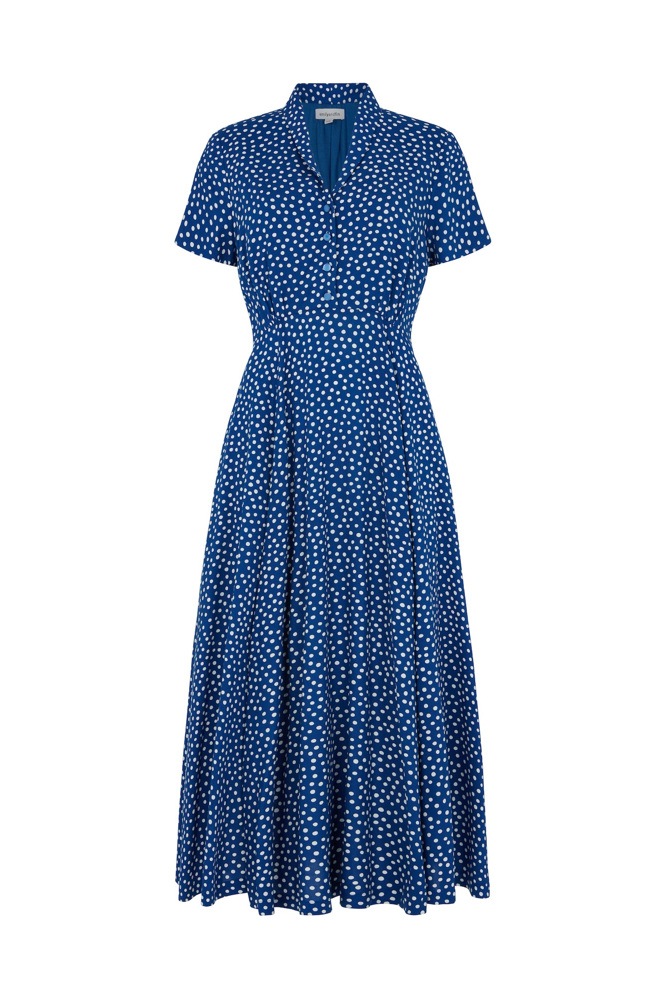 Image of Adele Blue Scattered Spot Dress Spring/Summer 2024 - Dress