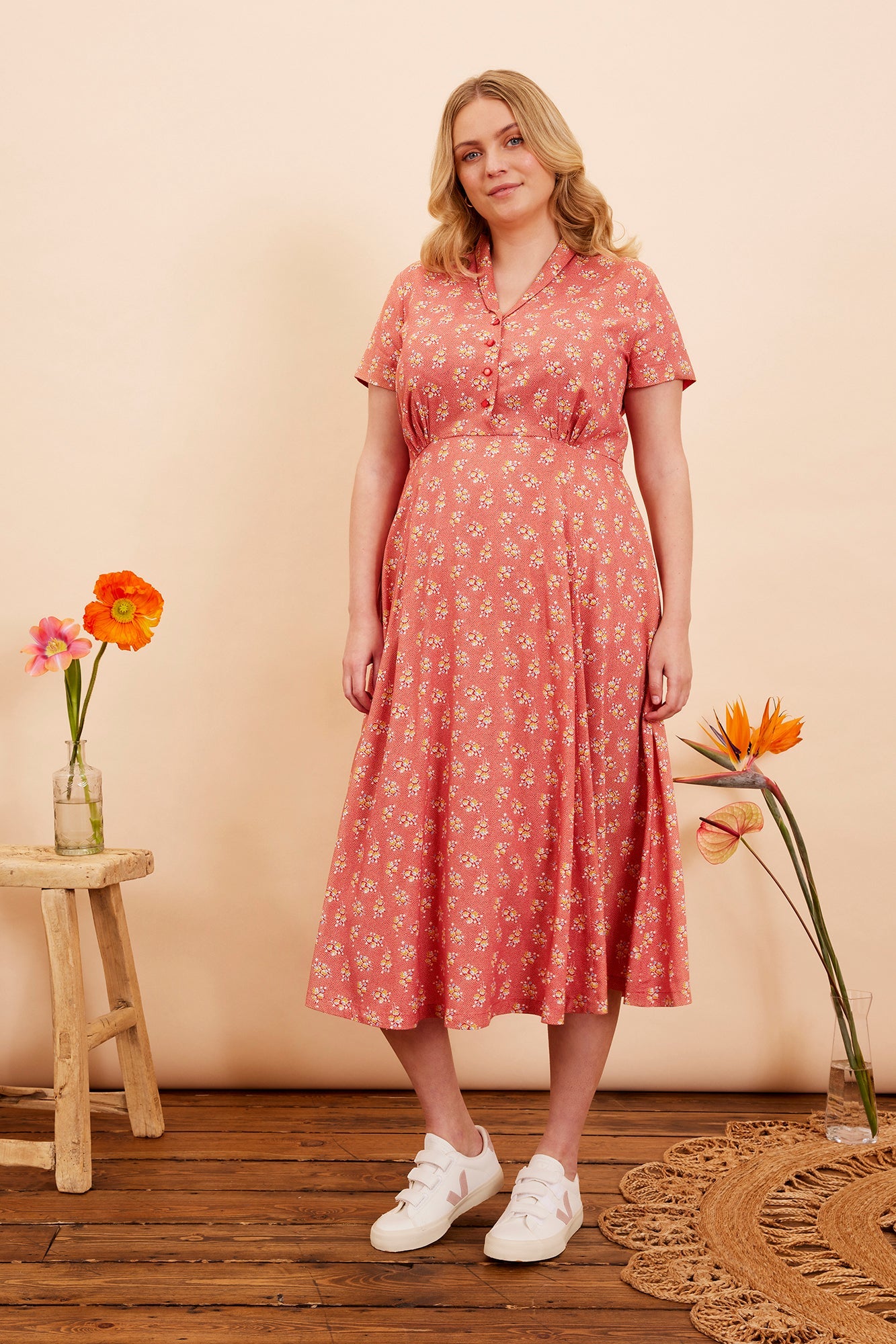 Image of ADELE PAPRIKA DISTY FLORAL DRESS - NON RETURNABLE SAMPLE SAMPLE SALE - Dress