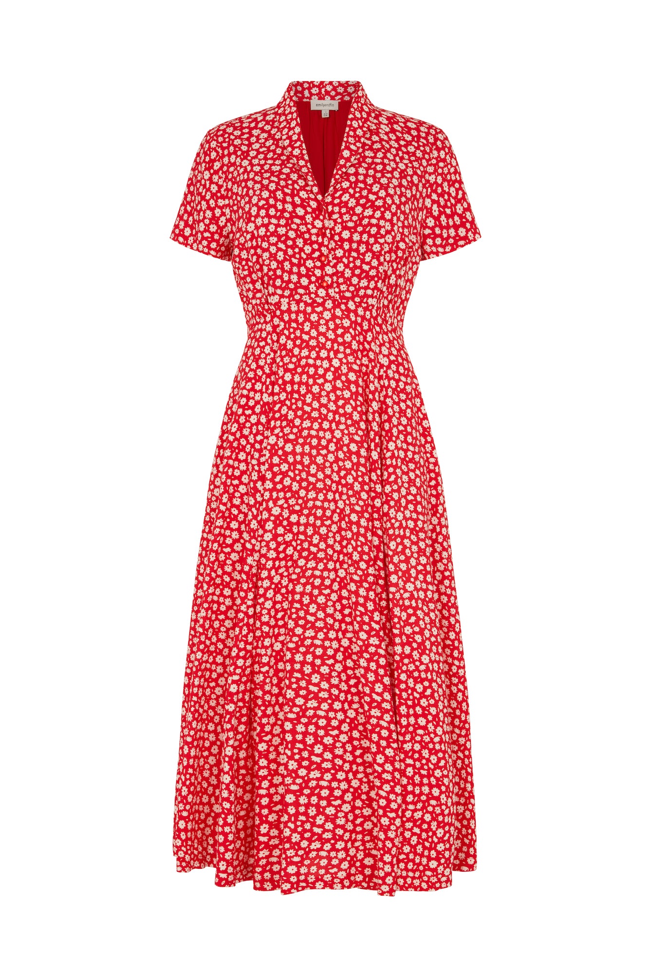 Image of Adele Red Ditsy Daisy Dress Spring/Summer 2024 - Dress