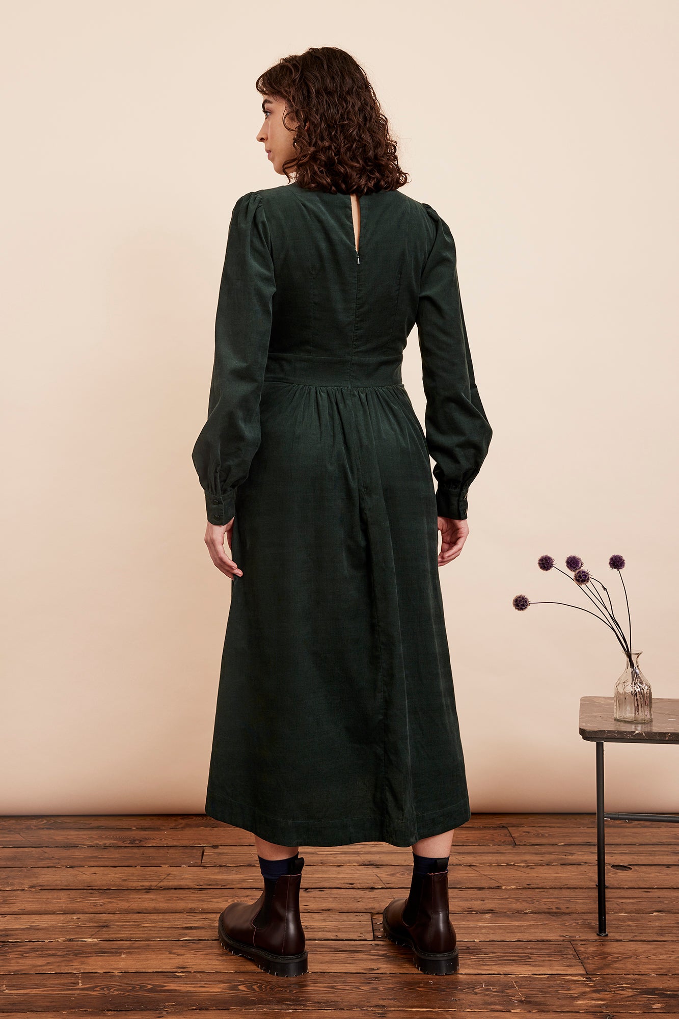 Image of Amara Needlecord Sycamore Green Dress Autumn/Winter 2024 - Dress