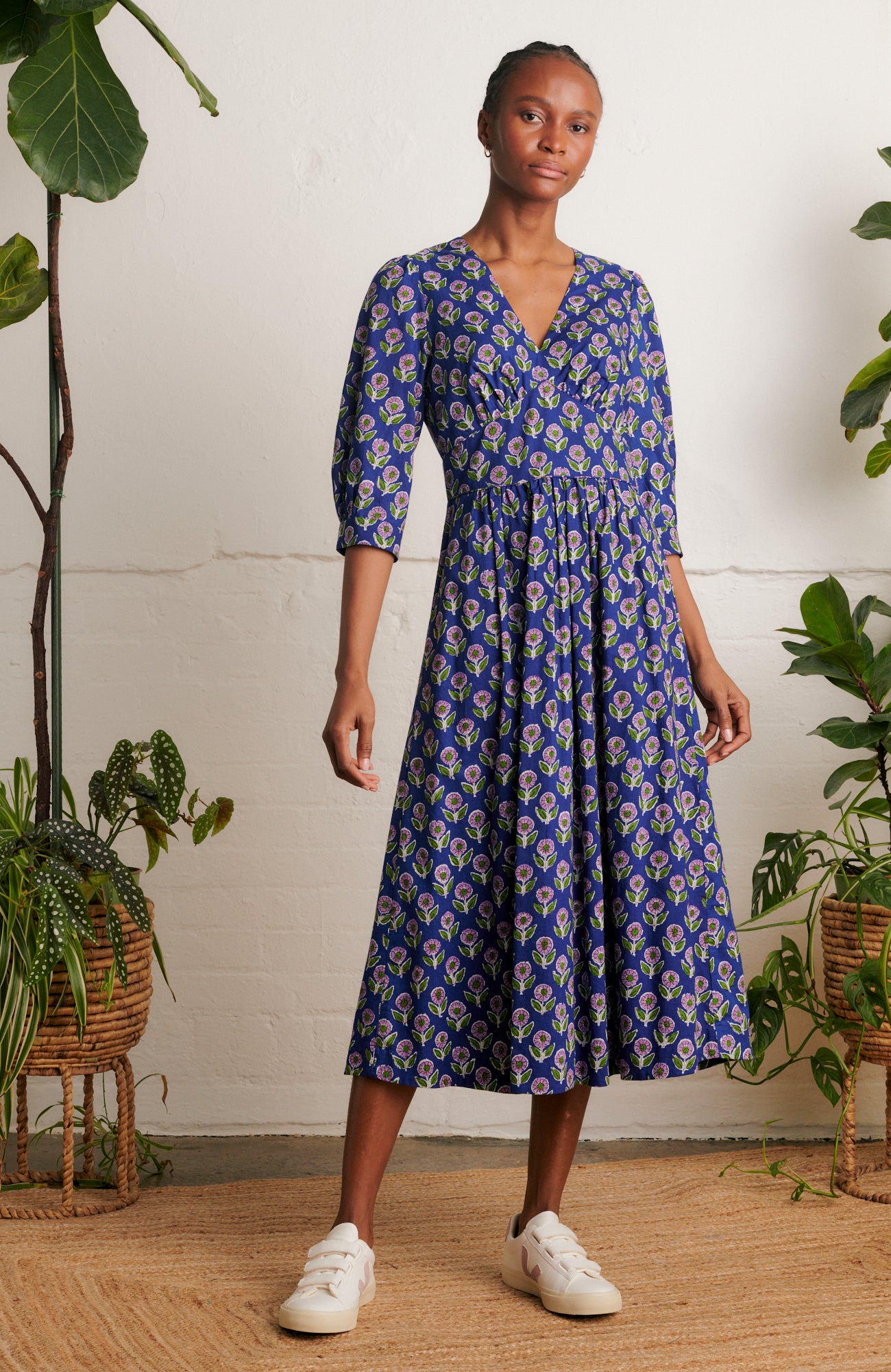 Amelia Aster Block Print Dress – Emily and Fin