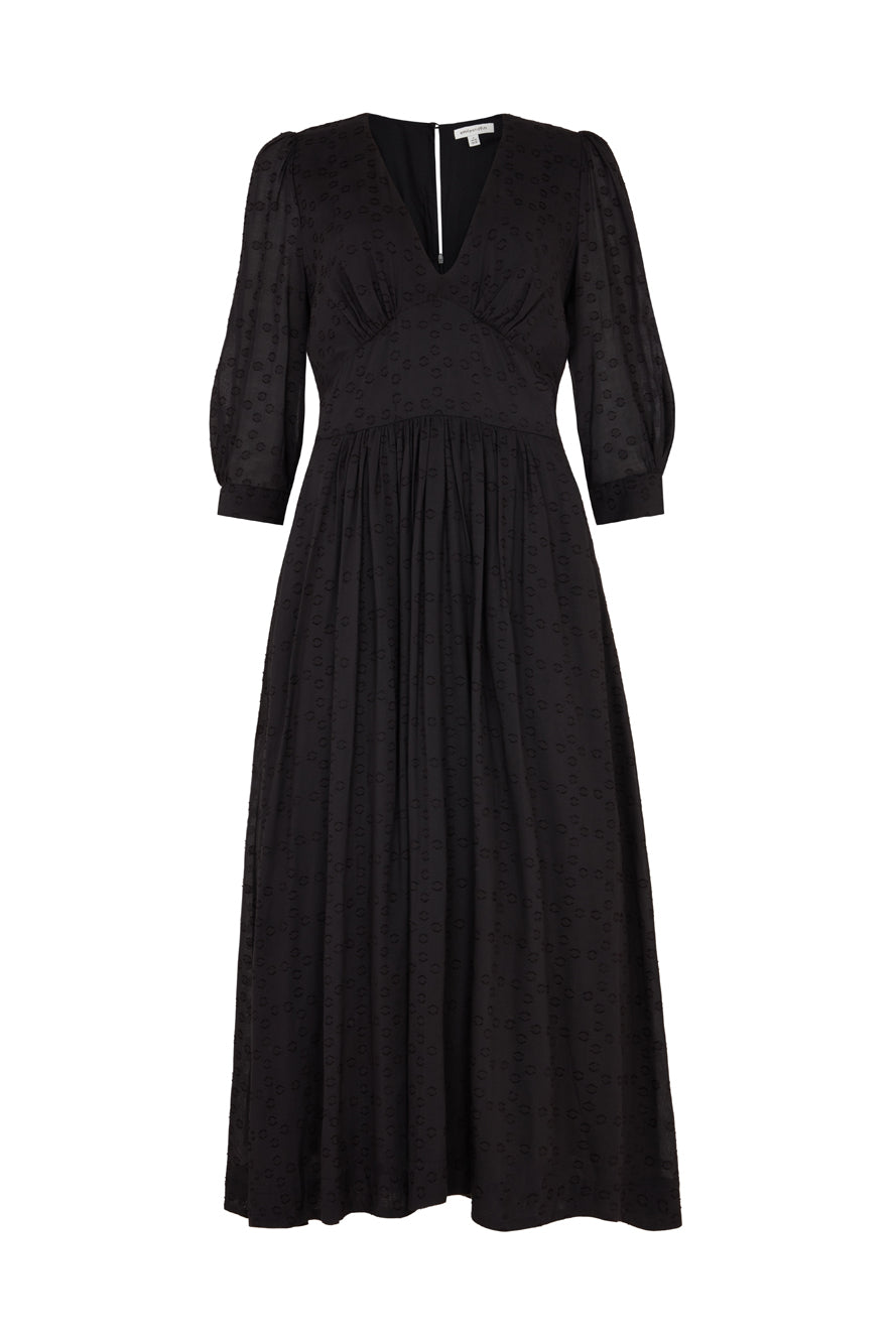 Image of Amelia Black Dobby Spot Dress Autumn/Winter 2023 - Dress