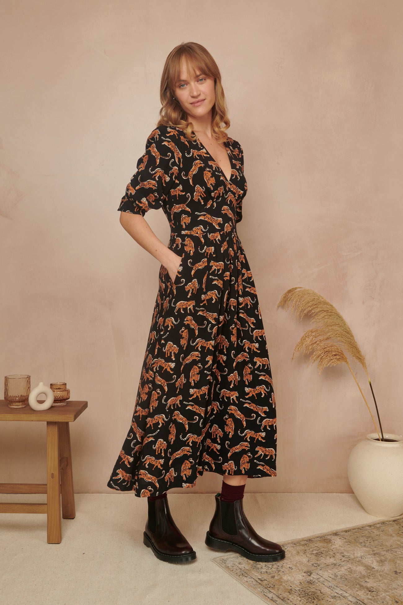 Image of Amelia Leaping Leopards Dress Autumn/Winter 2023 - Dress