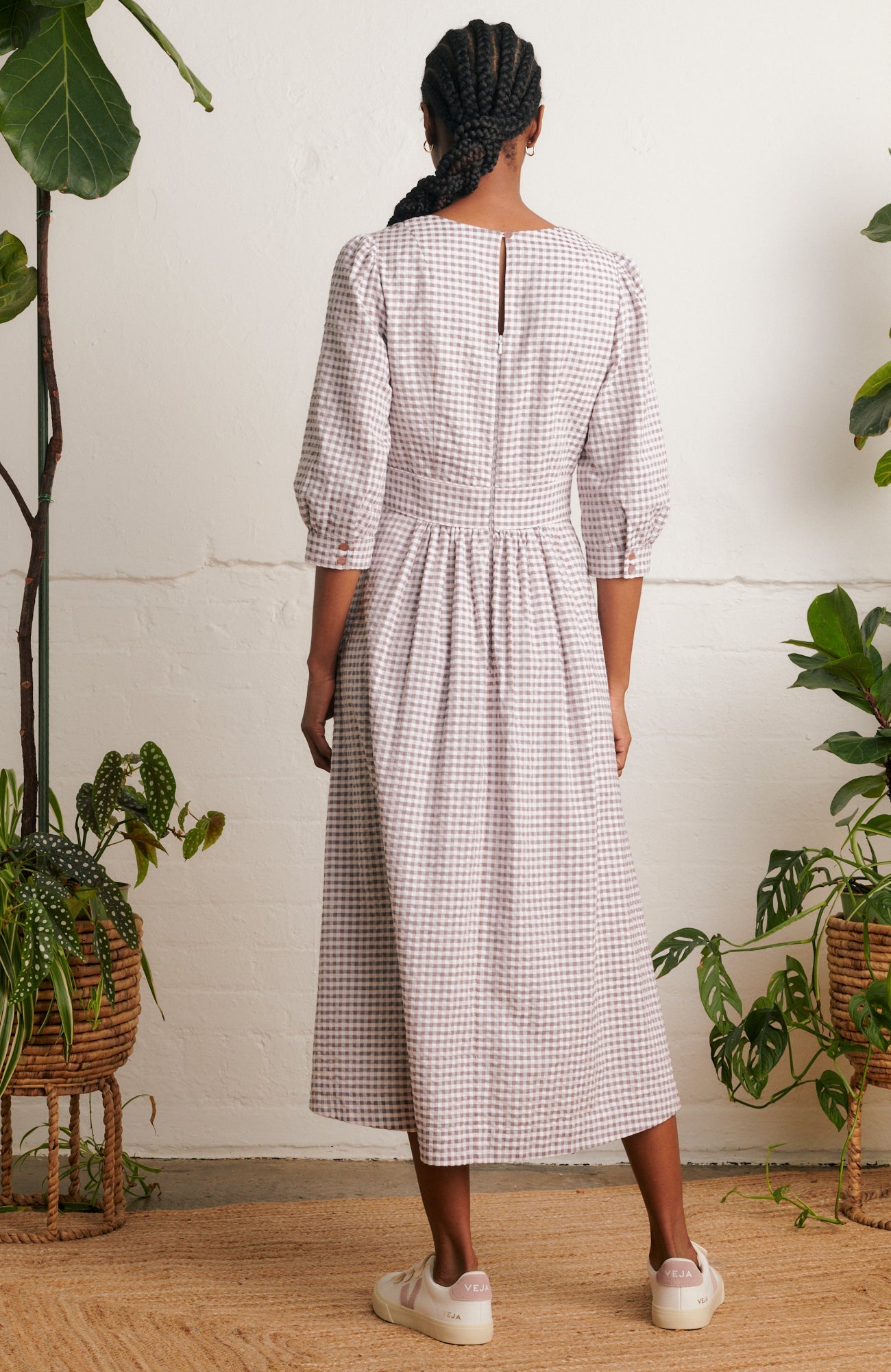 Image of AMELIA PARMA VIOLET GINGHAM DRESS - NON RETURNABLE SAMPLE ARCHIVE SS - Dress
