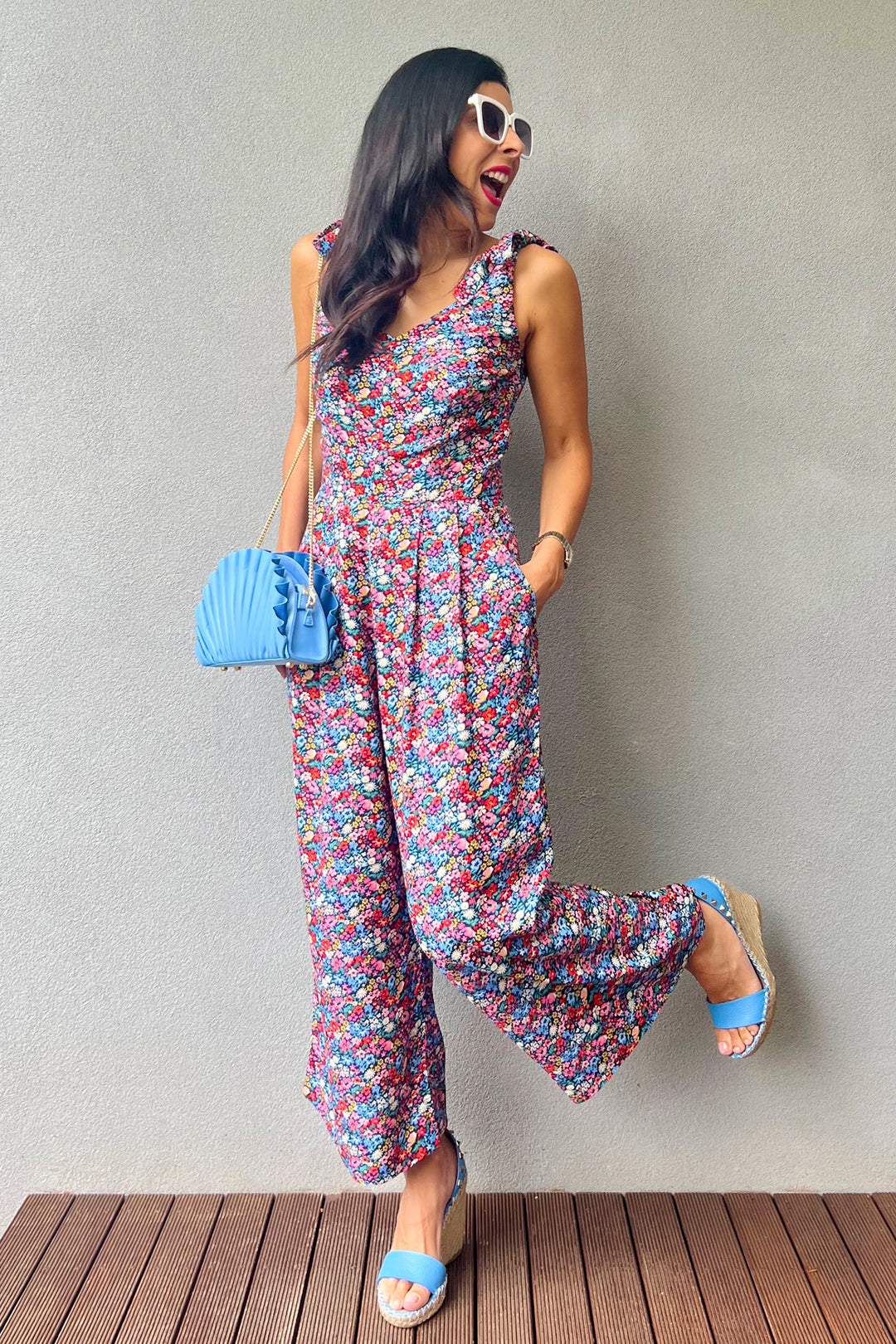 Anna Summer Garden Floral Jumpsuit | Emily and Fin