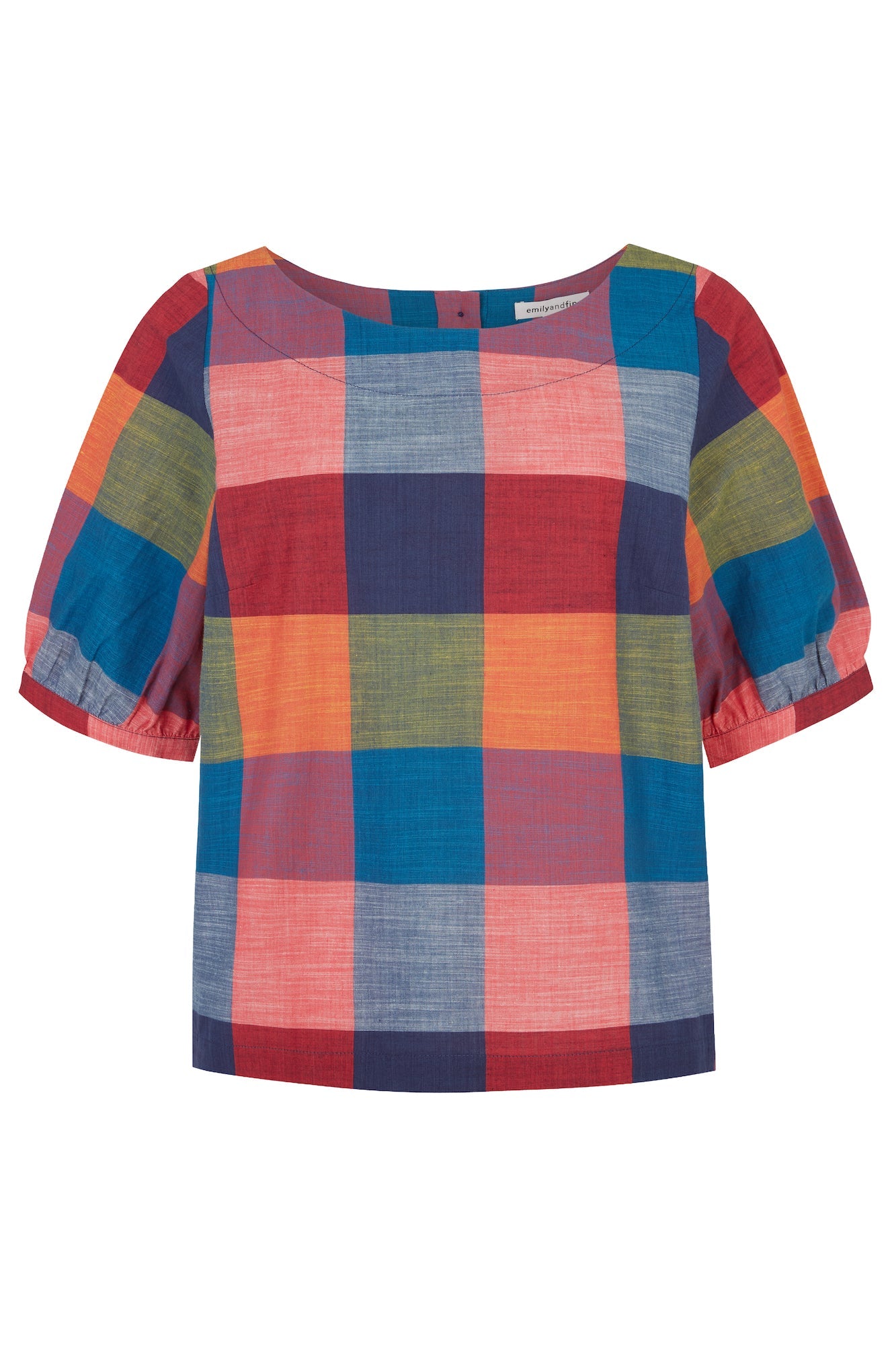 Image of AVA FESTIVAL PLAID TOP - NON RETURNABLE SAMPLE ARCHIVE SS - Top