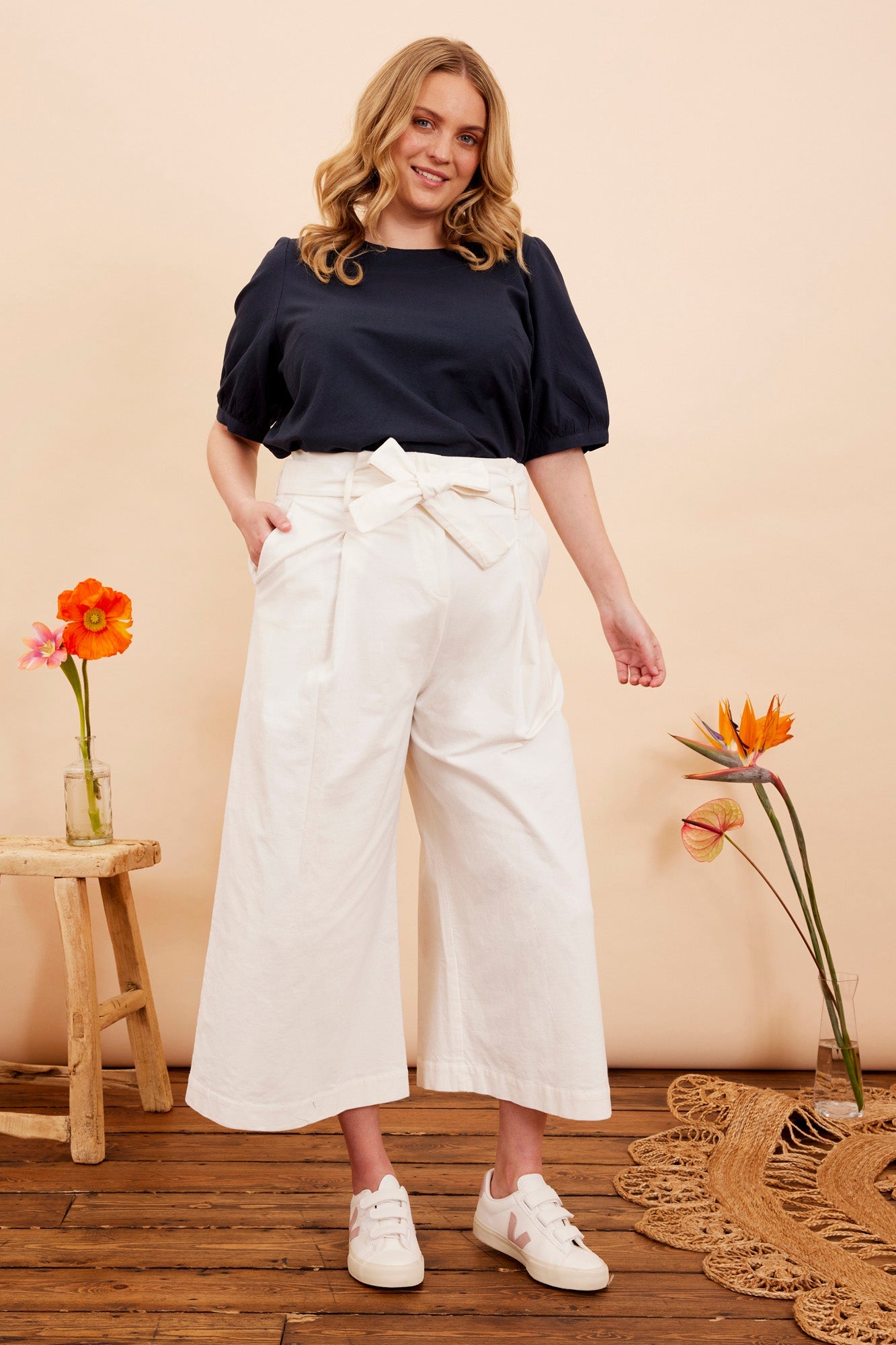 Image of GILDA CHALK NEEDLECORD TROUSER - NON RETURNABLE SAMPLE SAMPLE SALE - Trouser