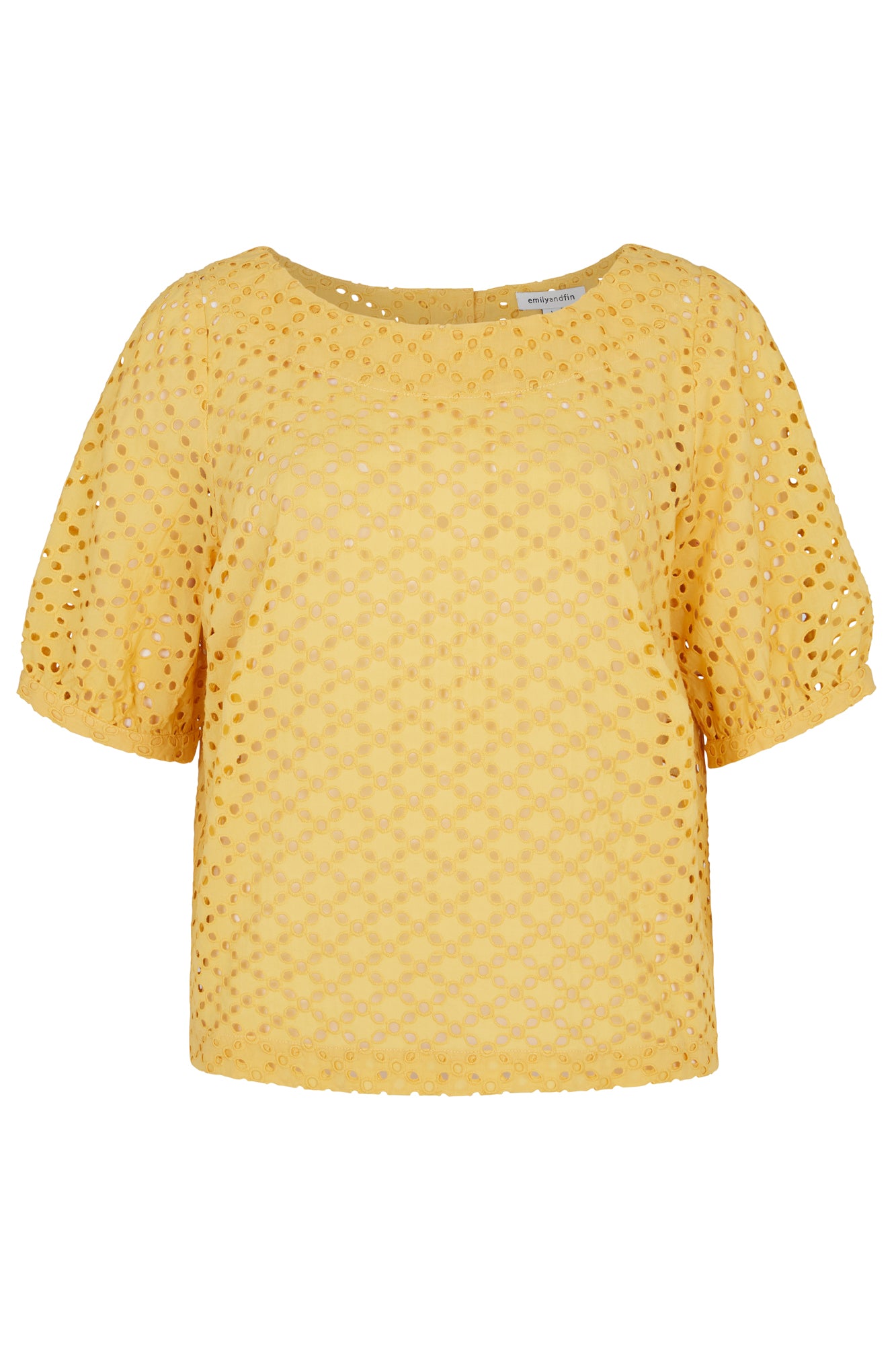 Image of Ava Petal Broderie Sunshine Yellow Top Spring/Summer 2024 - Top