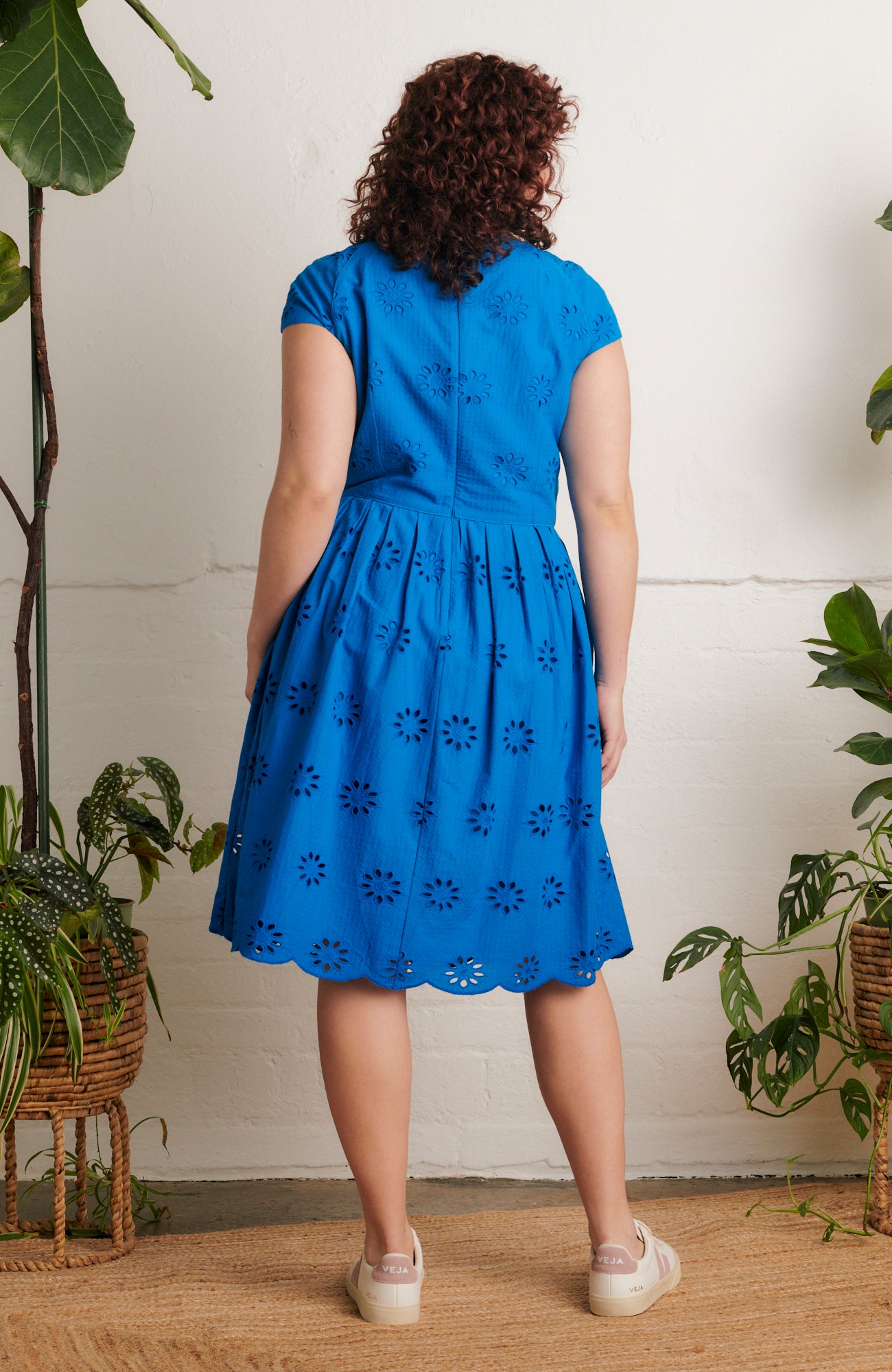 Image of Claudia Floral Broderie Brilliant Blue Dress Spring/Summer 2024 - Dress