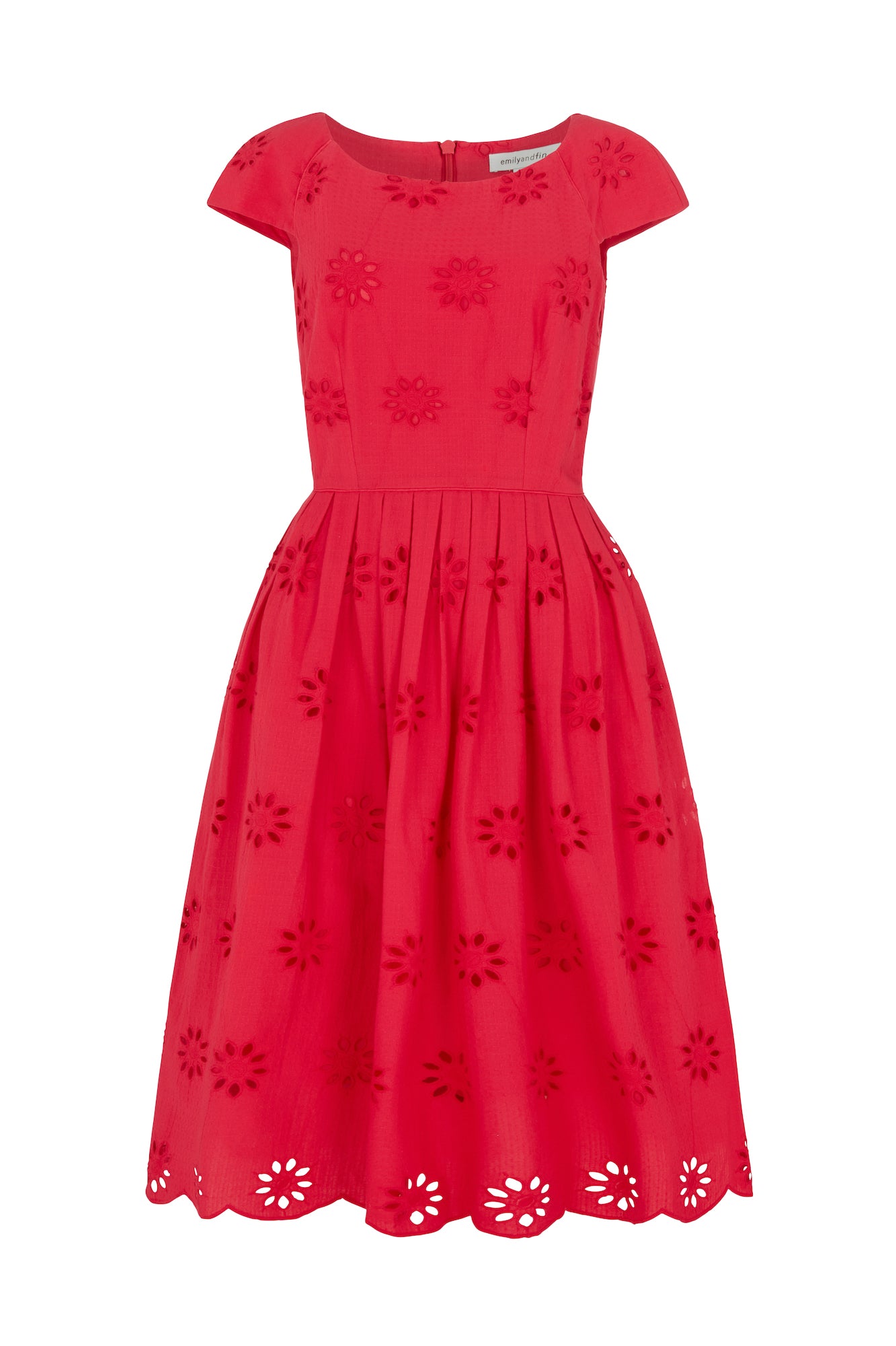 Image of Claudia Floral Broderie Crimson Red Dress Spring/Summer 2024 - Dress