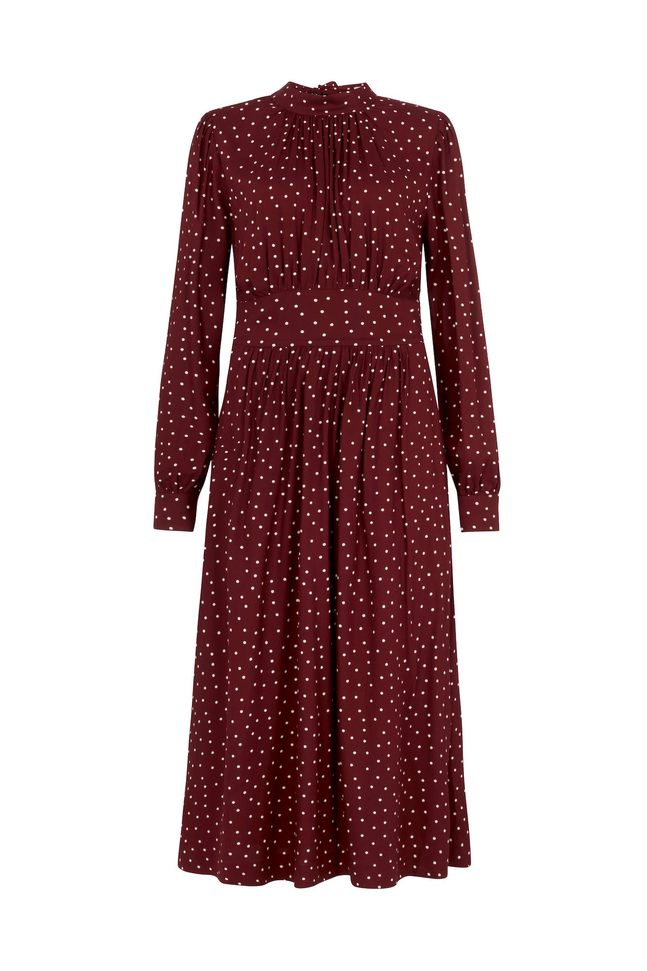 Image of Daphne Plum Red Spot Dress Autumn/Winter 2024 - Dress