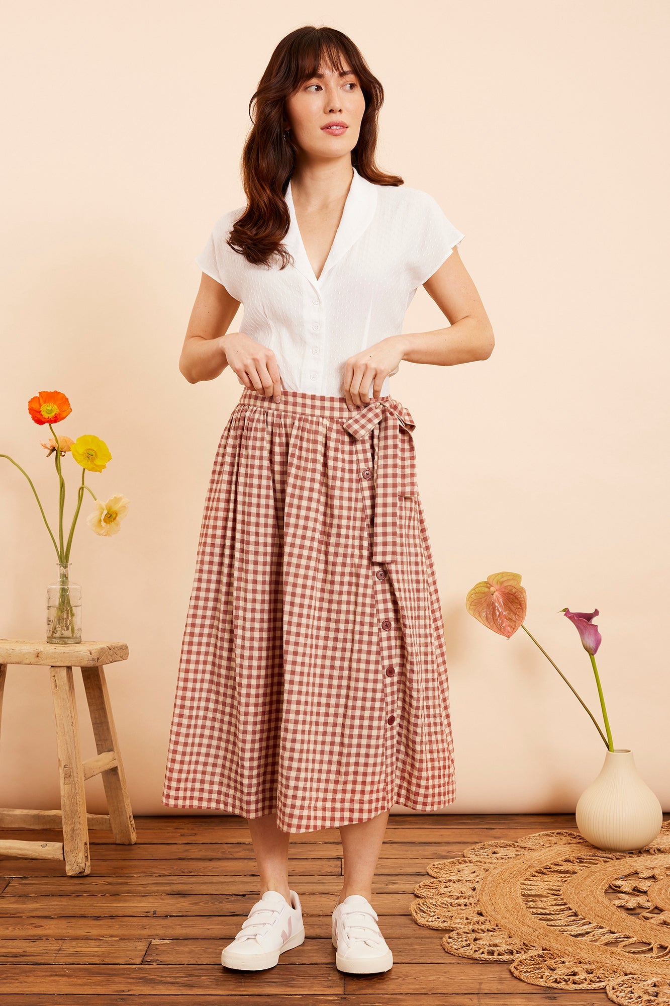 Image of DAISY AMBER CHECK SKIRT - NON RETURNABLE SAMPLE SAMPLE SALE - Skirt