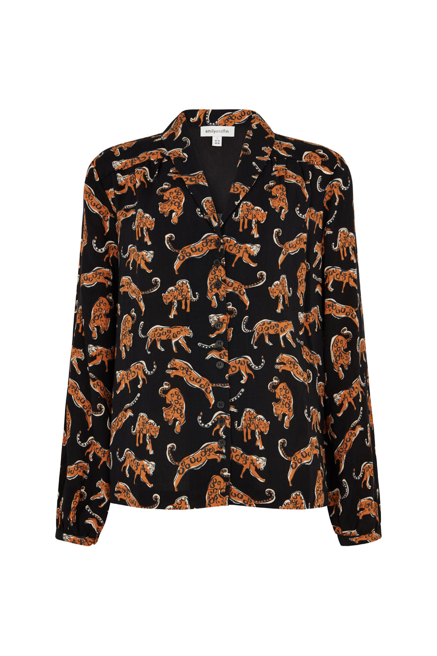 Image of Edie Leaping Leopards Blouse Autumn/Winter 2023 - Top