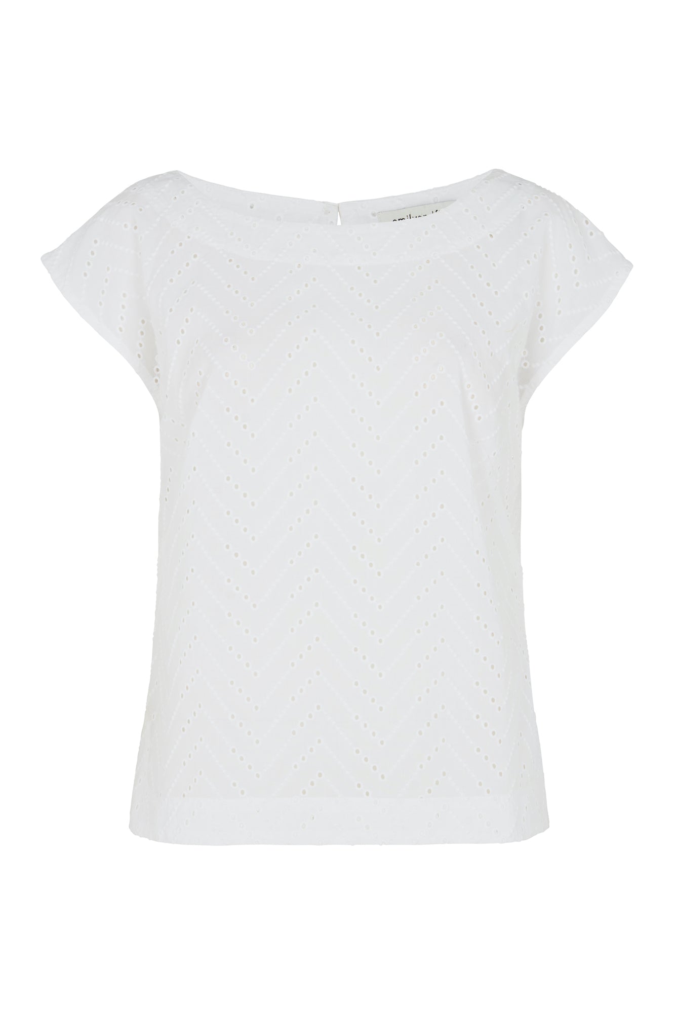 Image of Edna Chevron Broderie White Top Spring/Summer 2024 - Top