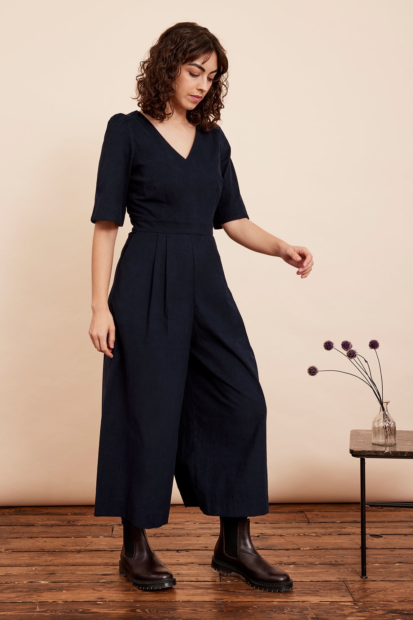 Image of Eleanor Needlecord Petrol Blue Jumpsuit Autumn/Winter 2024 - Jumpsuit