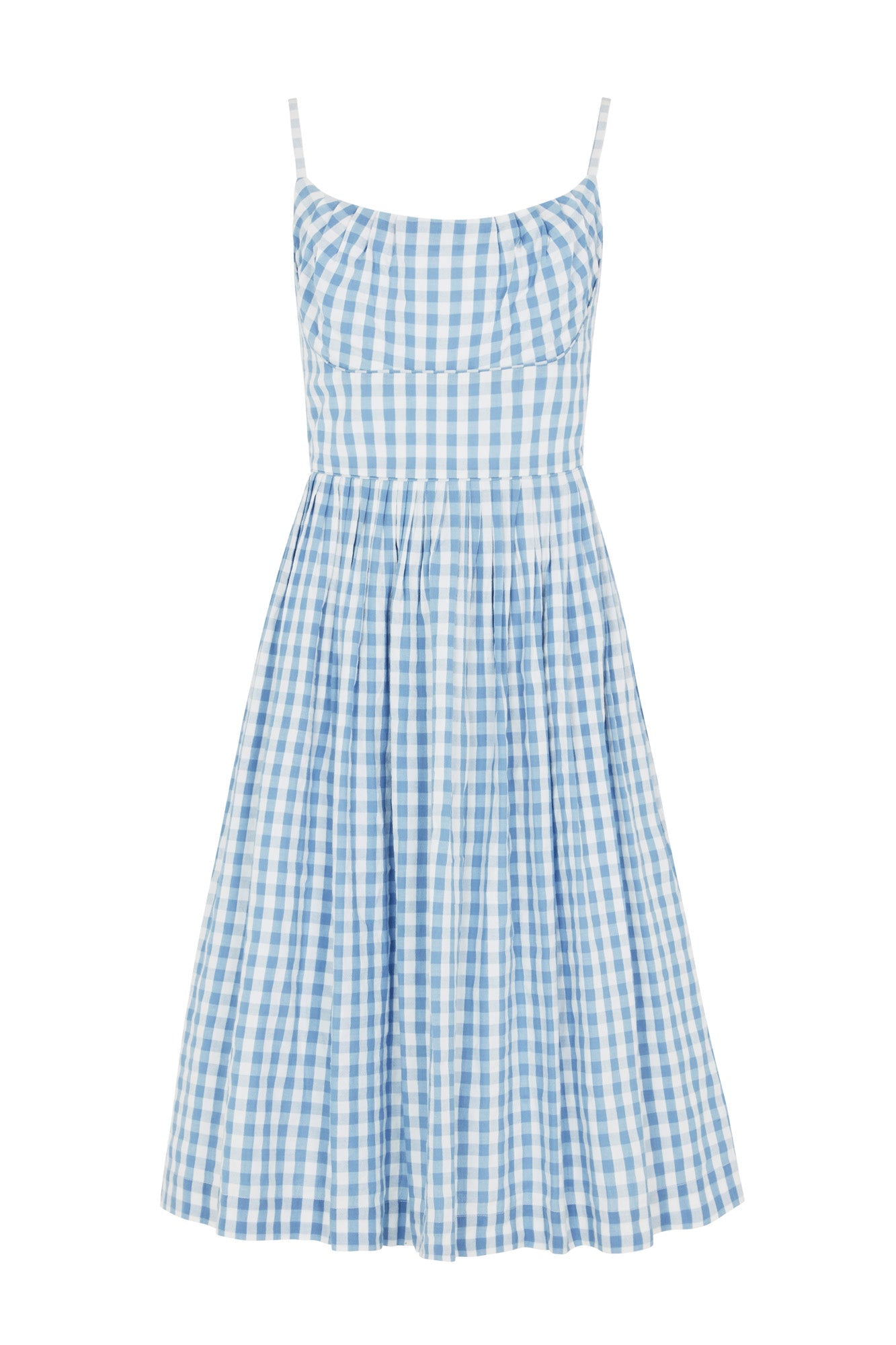 Image of ENID INDIA BLUE CHECK DRESS - NON RETURNABLE SAMPLE SAMPLE SALE - Dress