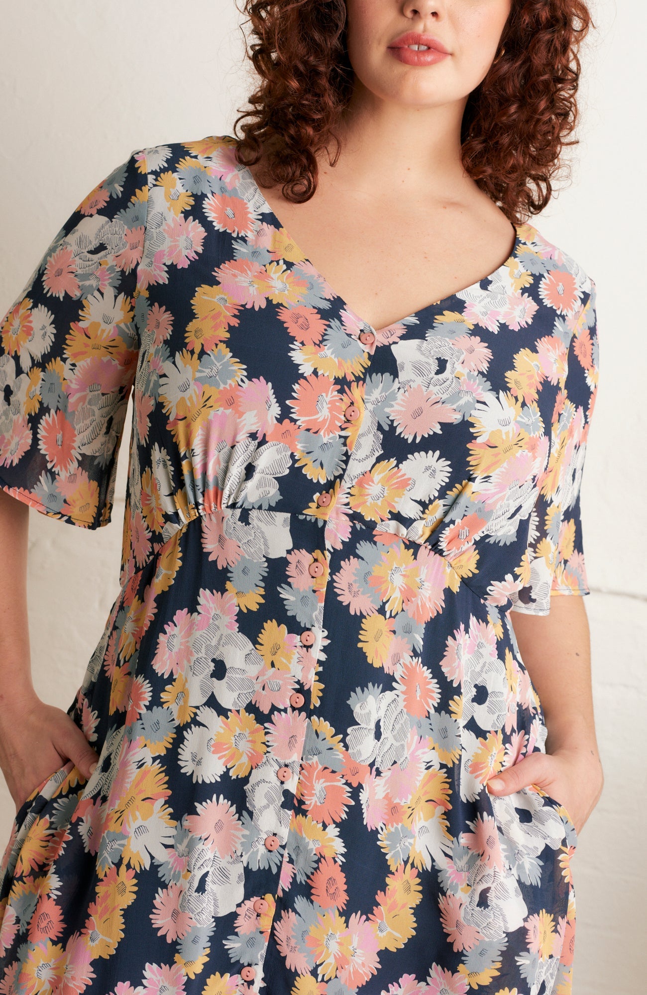 Image of FLEUR SUMMER MARIGOLDS DRESS - NON RETURNABLE SAMPLE SAMPLE SALE -