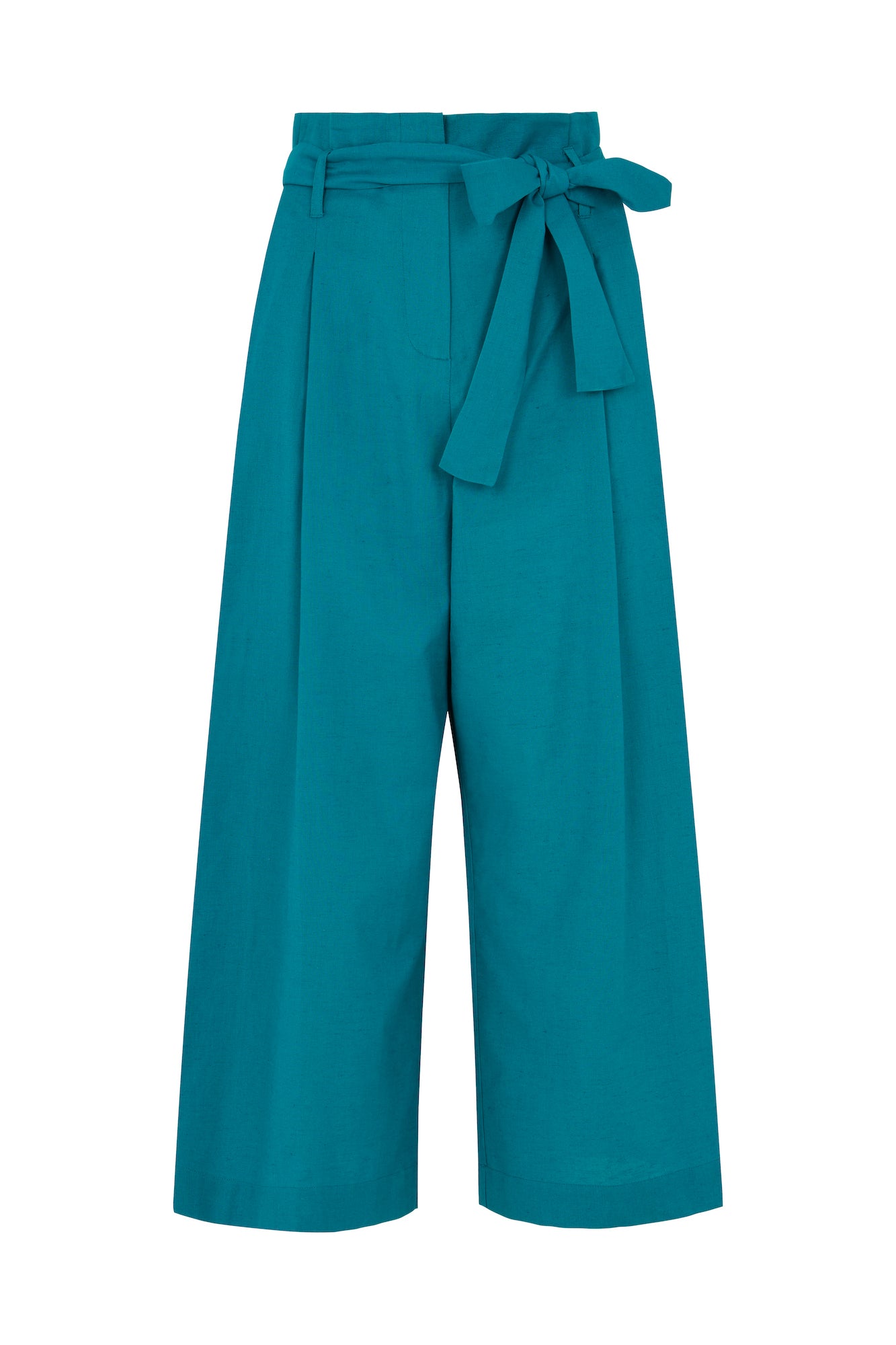 Image of Gilda Cotton Linen Teal Trouser Spring/Summer 2024 - Trouser
