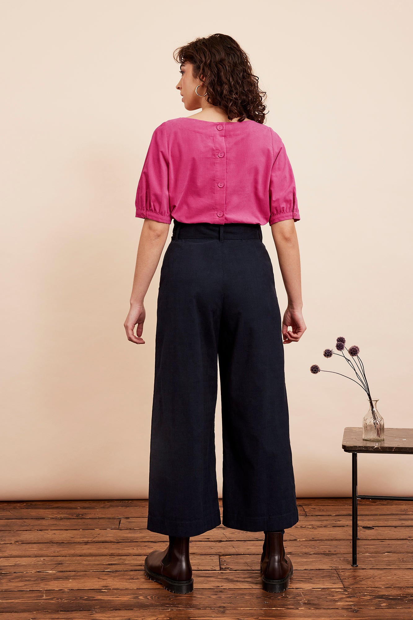 Image of Gilda Needlecord Petrol Blue Trouser Autumn/Winter 2024 - Trouser