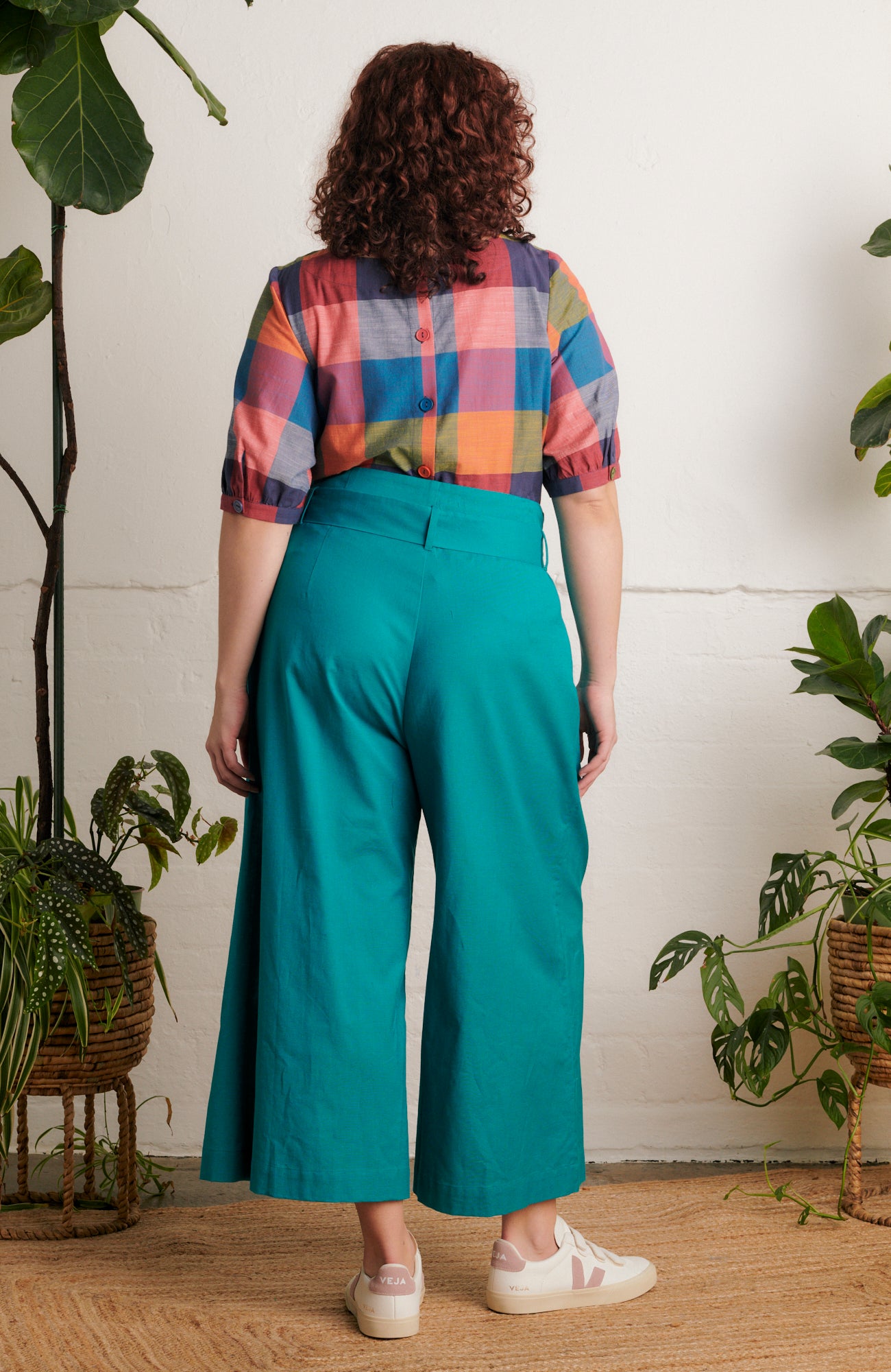 Image of Gilda Cotton Linen Teal Trouser Spring/Summer 2024 - Trouser