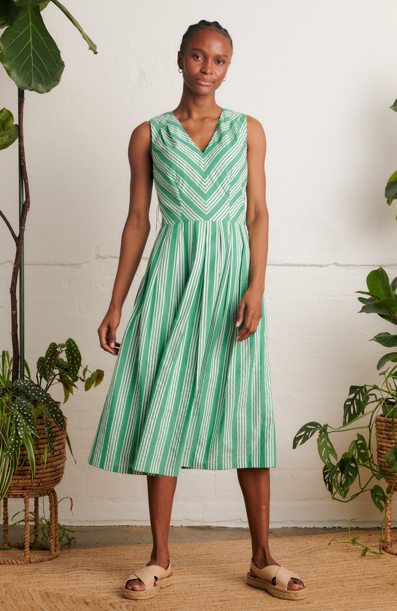 Image of Josie Beachcomber Stripe Green Dress Spring/Summer 2024 - Dress