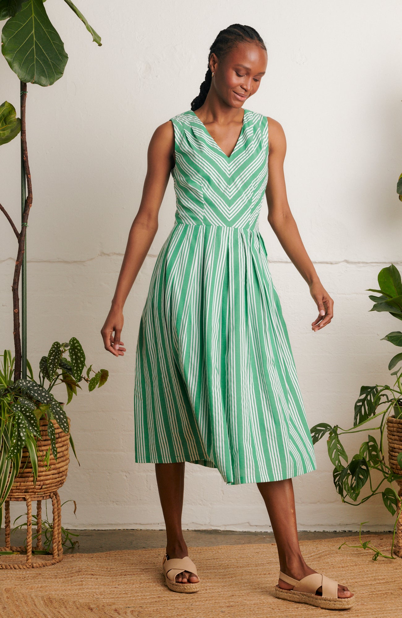 Image of Josie Beachcomber Stripe Green Dress Spring/Summer 2024 - Dress
