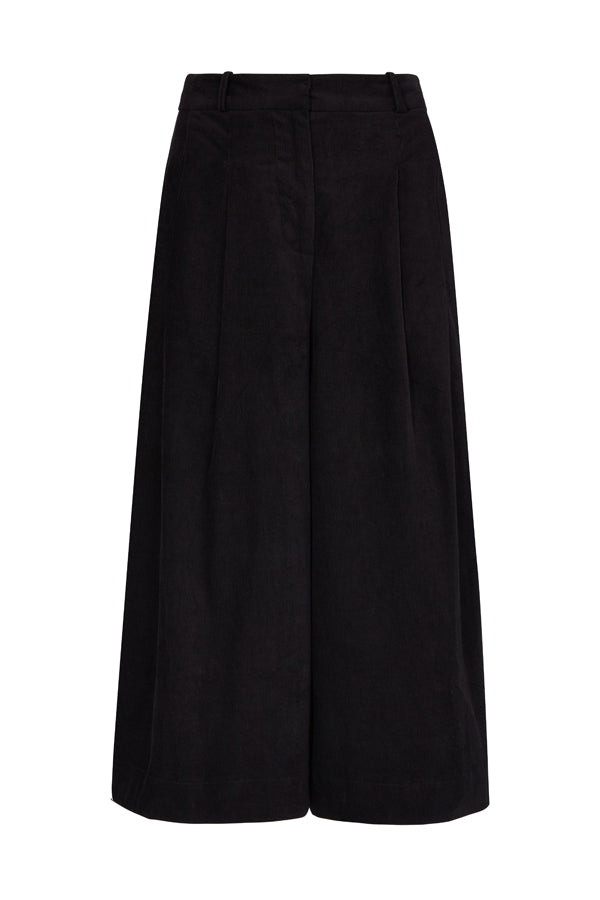 Image of Lori Needlecord Raven Black Culotte Autumn/Winter 2024 - Trouser