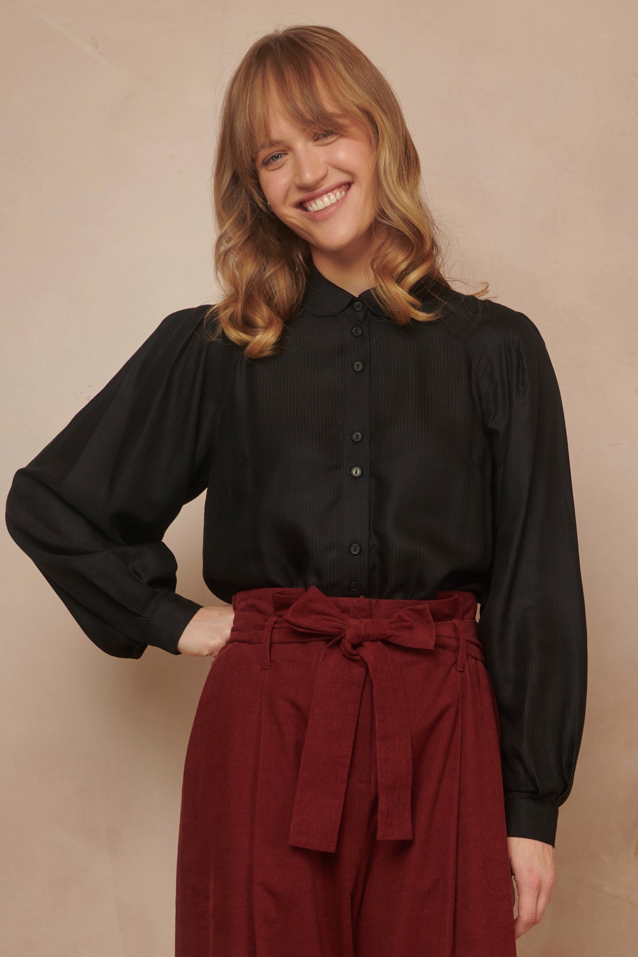 Image of Lita Black Stripe Shirt Autumn/Winter 2023 - Shirt