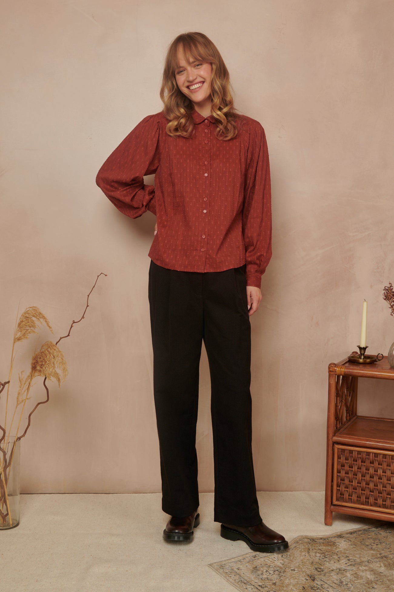 Image of Lita Viscose Dobby Cinnamon Shirt Autumn/Winter 2023 - Shirt