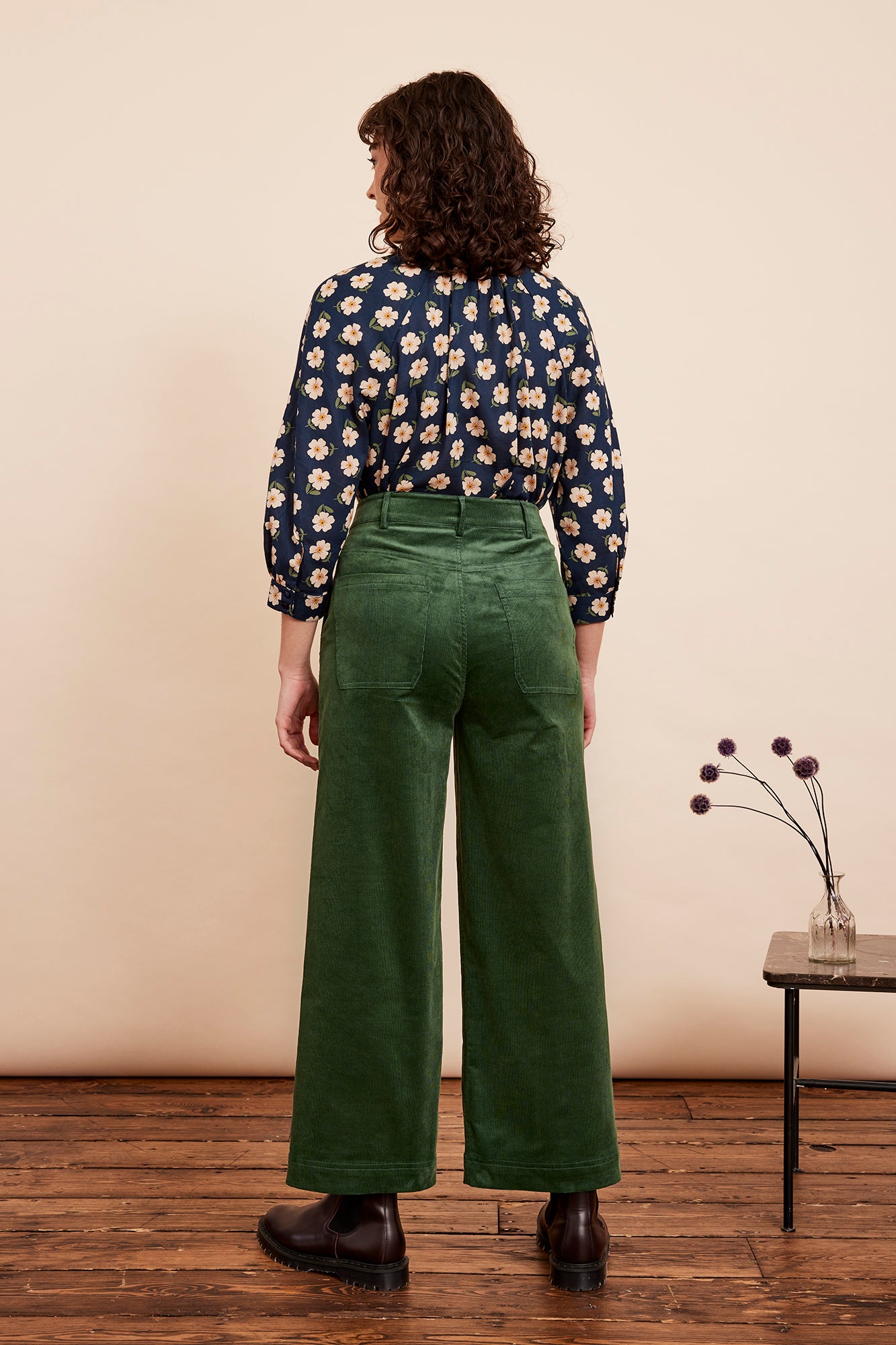 Image of Nora Needlecord Forest Green Trouser Cropped Autumn/Winter 2024 - Trouser