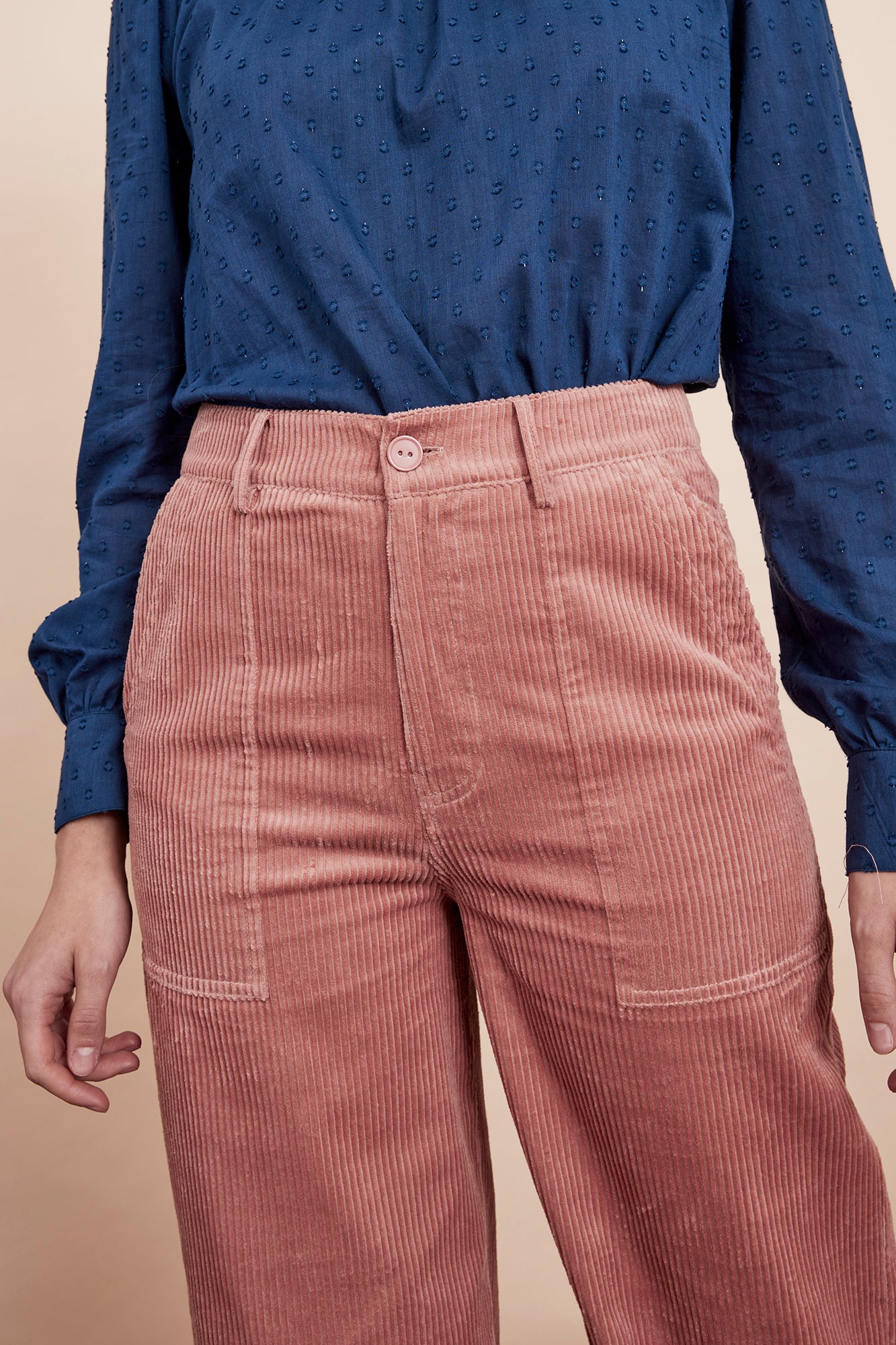 Image of Nora Chunky Cord Dusty Pink Trouser Autumn/Winter 2024 - Trouser