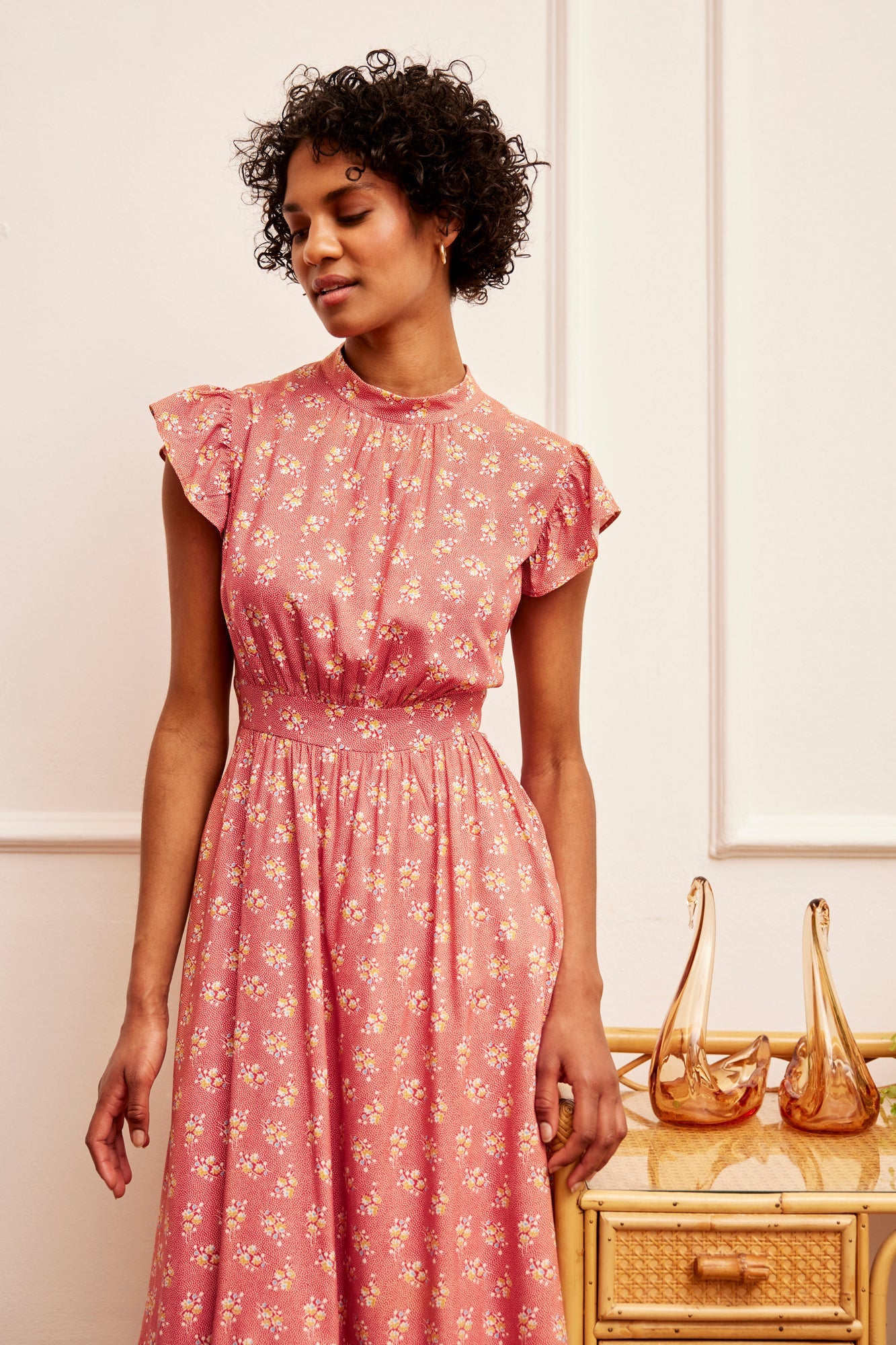 Image of PAULINE PAPRIKA DITSY FLORAL DRESS - NON RETURNABLE SAMPLE ARCHIVE SS - Dress