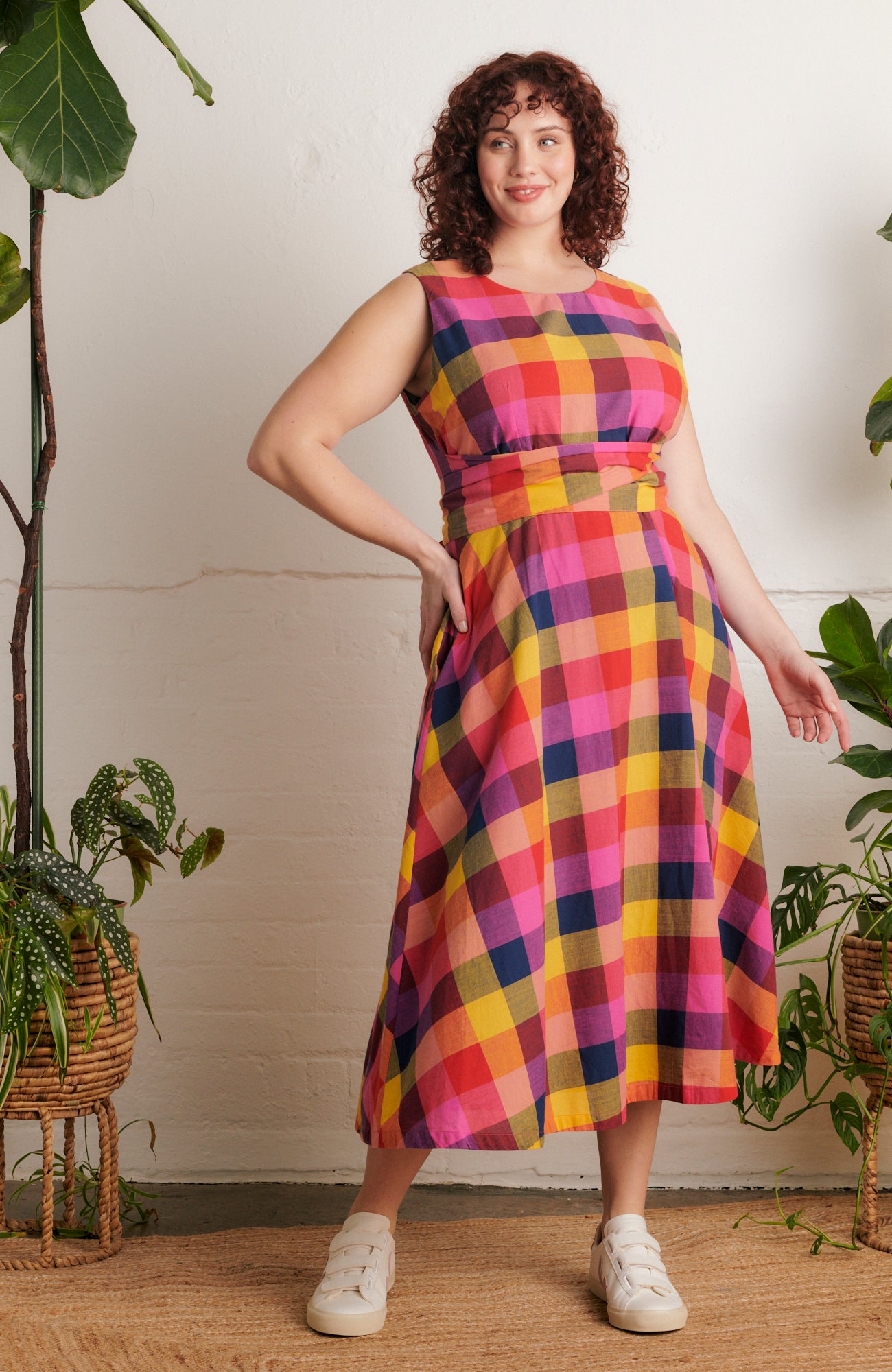 Image of Roberta Jaipur Plaid Dress Carryover - Dress