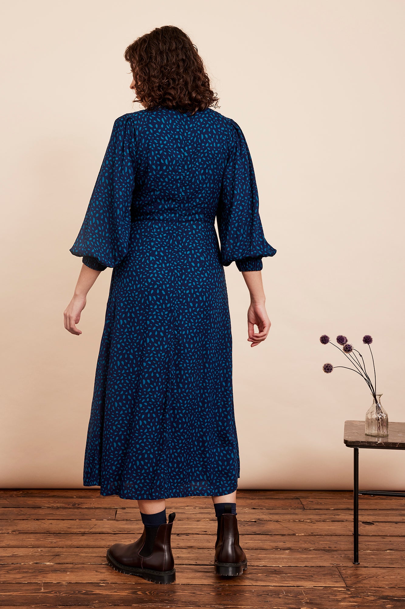 Image of Sable Midnight Blue Terrazzo Dress Autumn/Winter 2024 - Dress