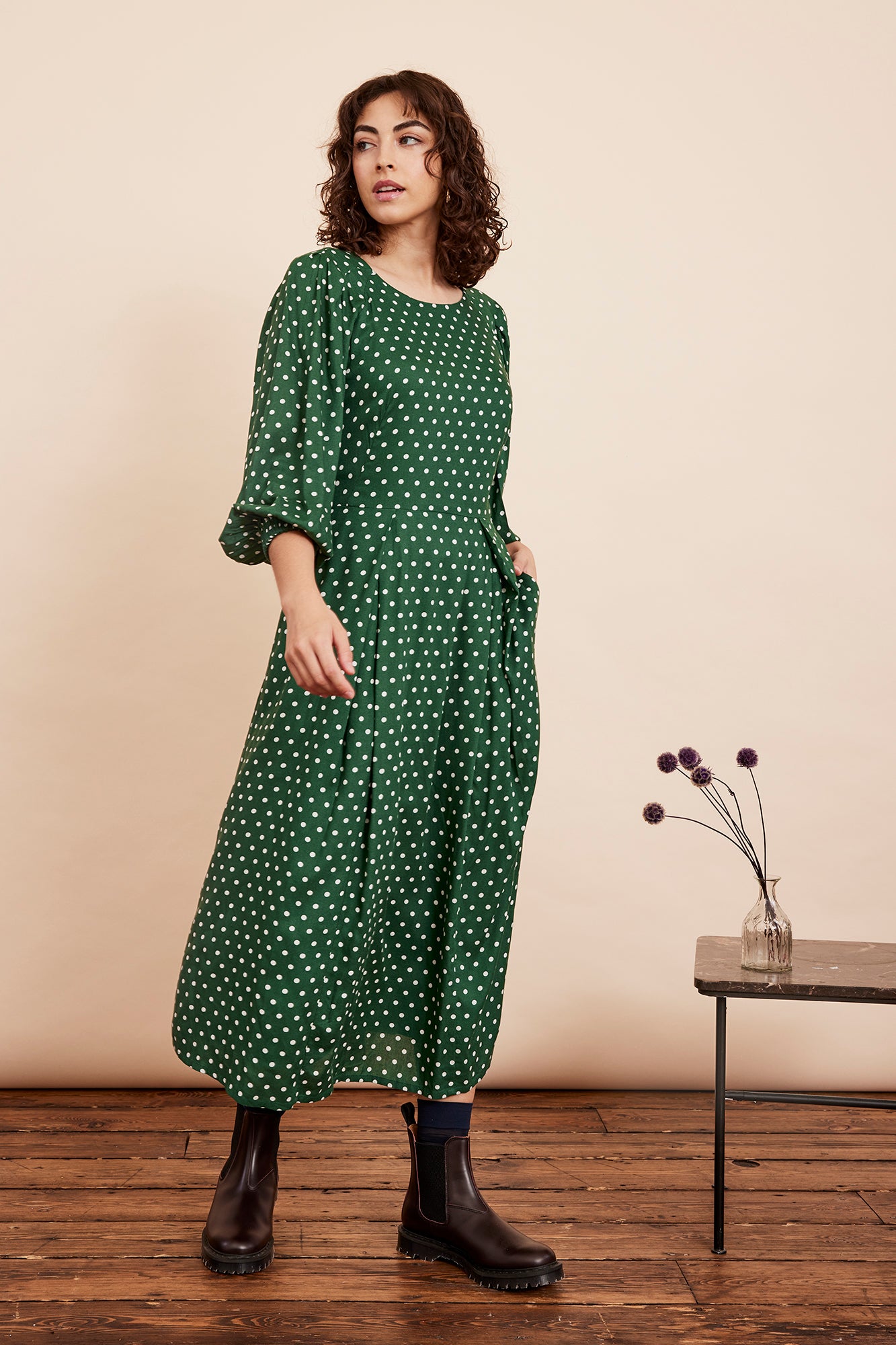 Image of Sable Verdant Green Spot Dress Autumn/Winter 2024 - Dress