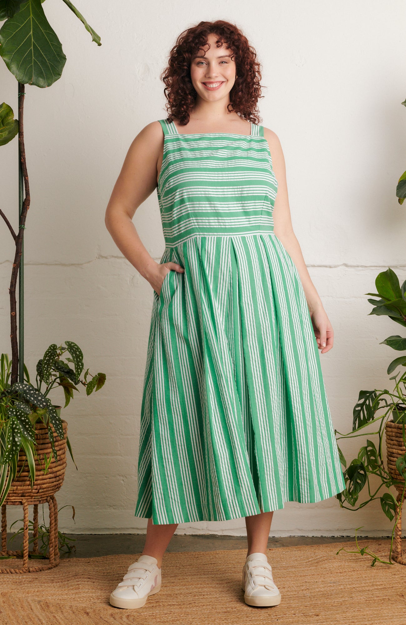 Image of Suki Beachcomber Stripe Green Dress Spring/Summer 2024 - Dress