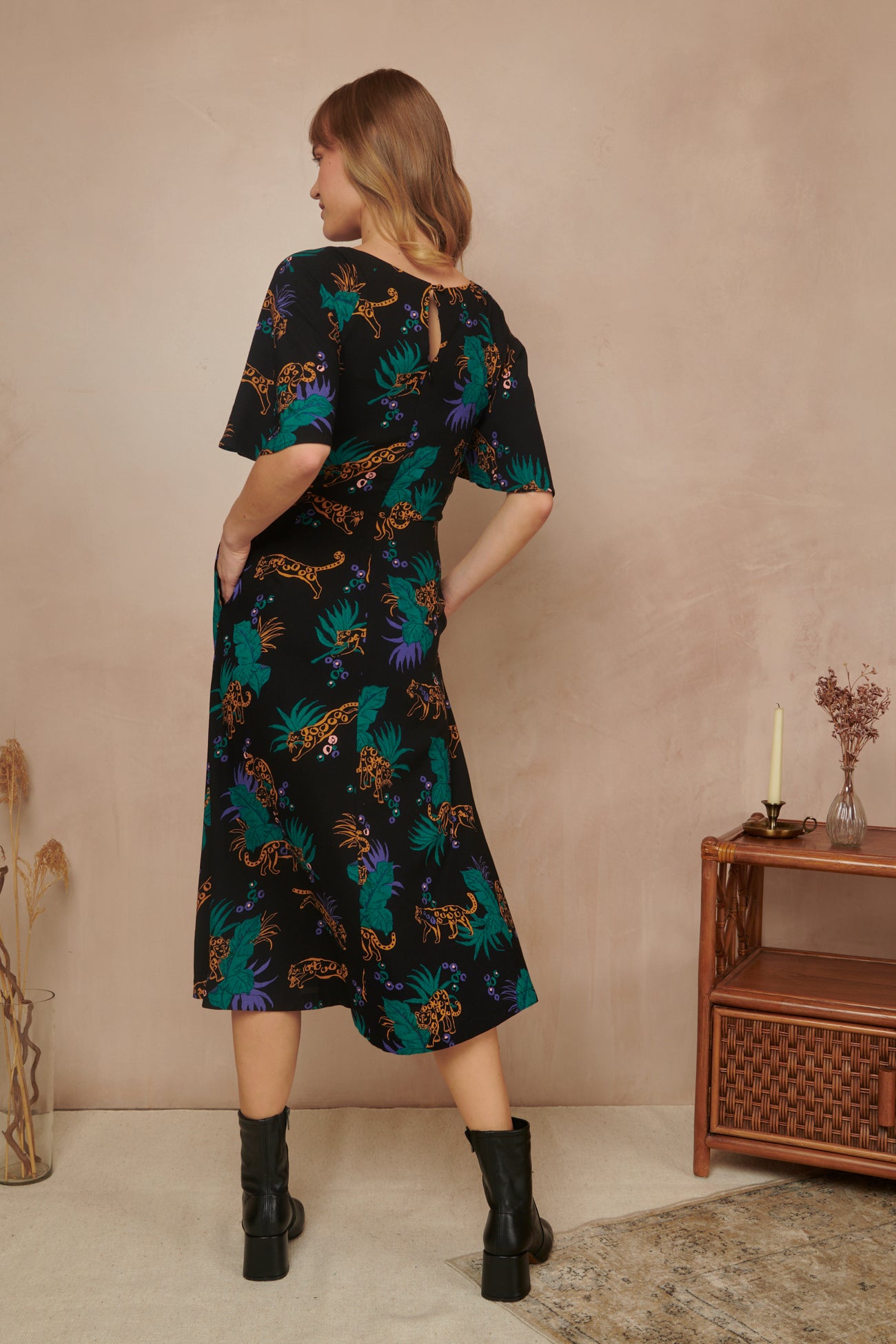 Image of Suzanna Midnight Leopard Dress Carryover - Dress