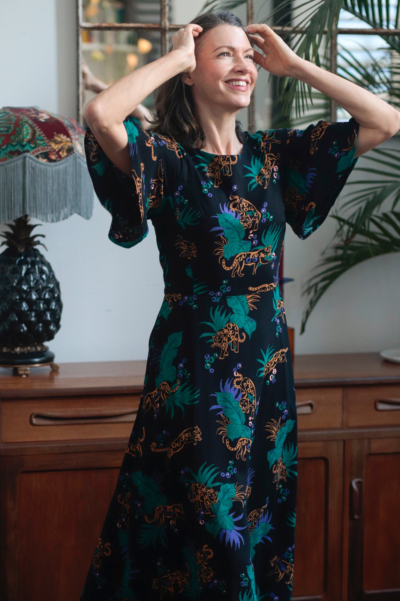Image of Suzanna Midnight Leopard Dress Carryover - Dress